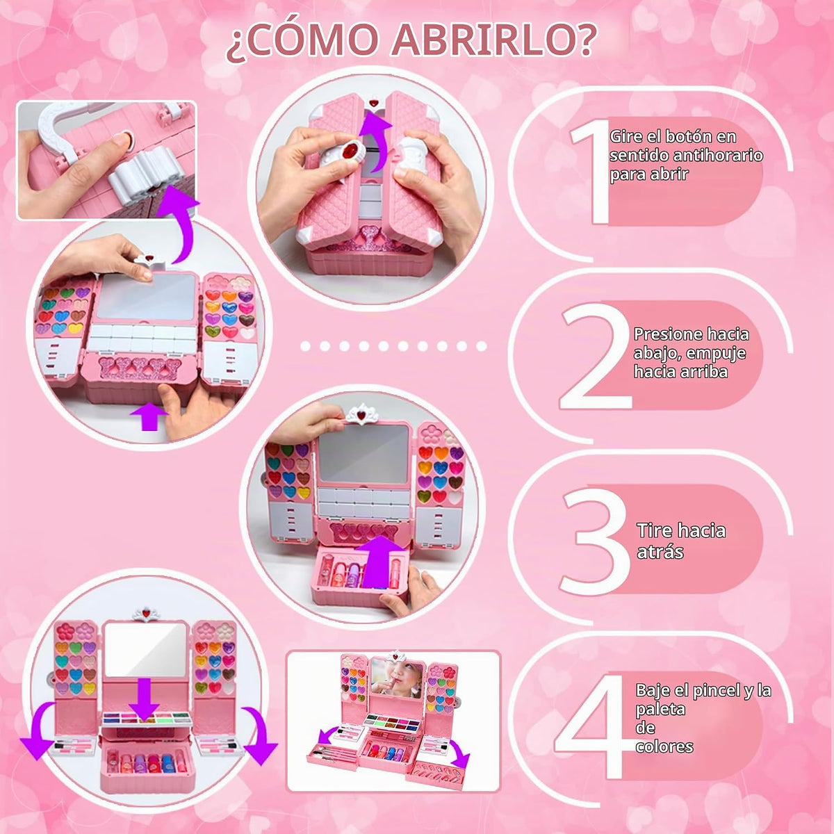 Kit de Maquillaje para Niñas, Juguetes para Niñas - Maquillaje Lava...