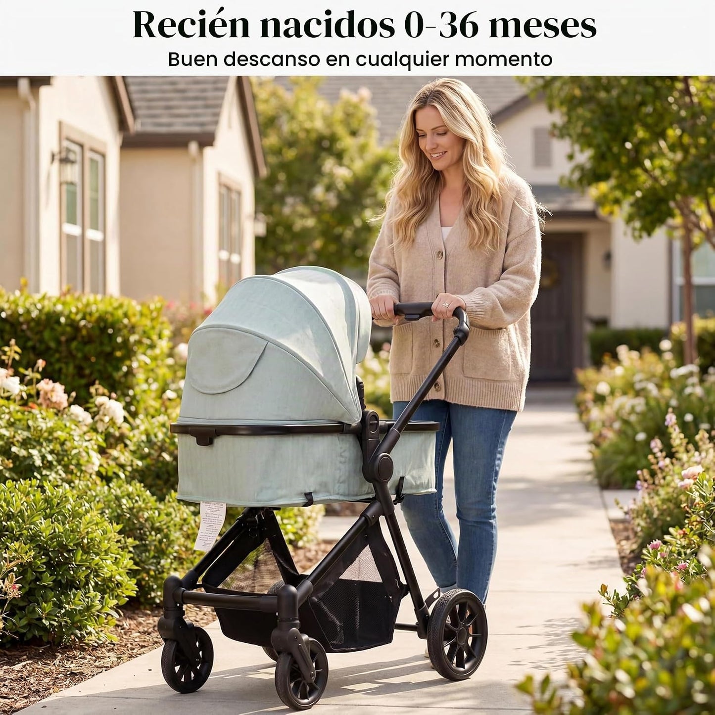 Nurtrarola - Cochecito de bebé ligero 2 en 1 con asiento reversible...