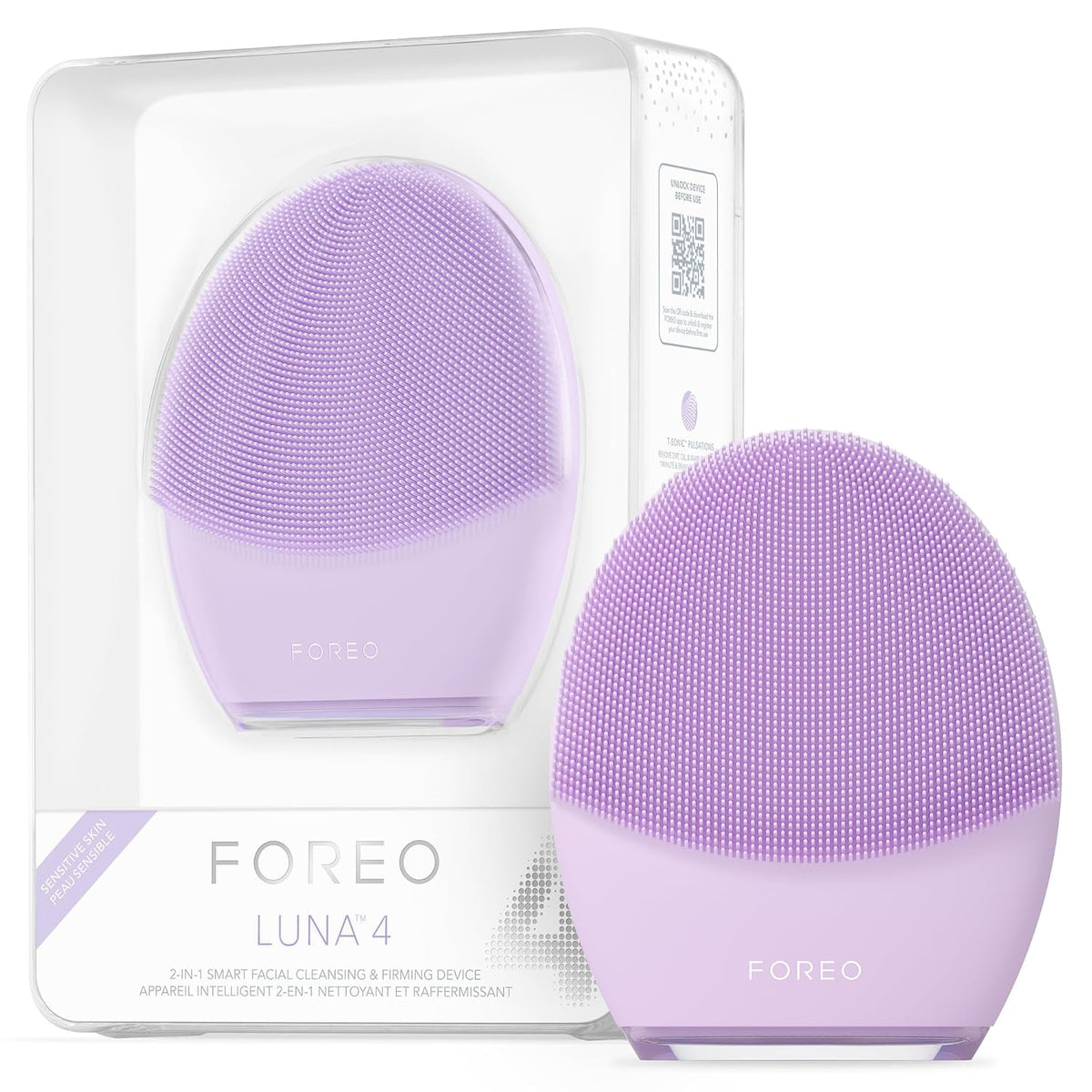 FOREO LUNA 4 Cepillo de limpieza facial - Masajeador facial reafirm...