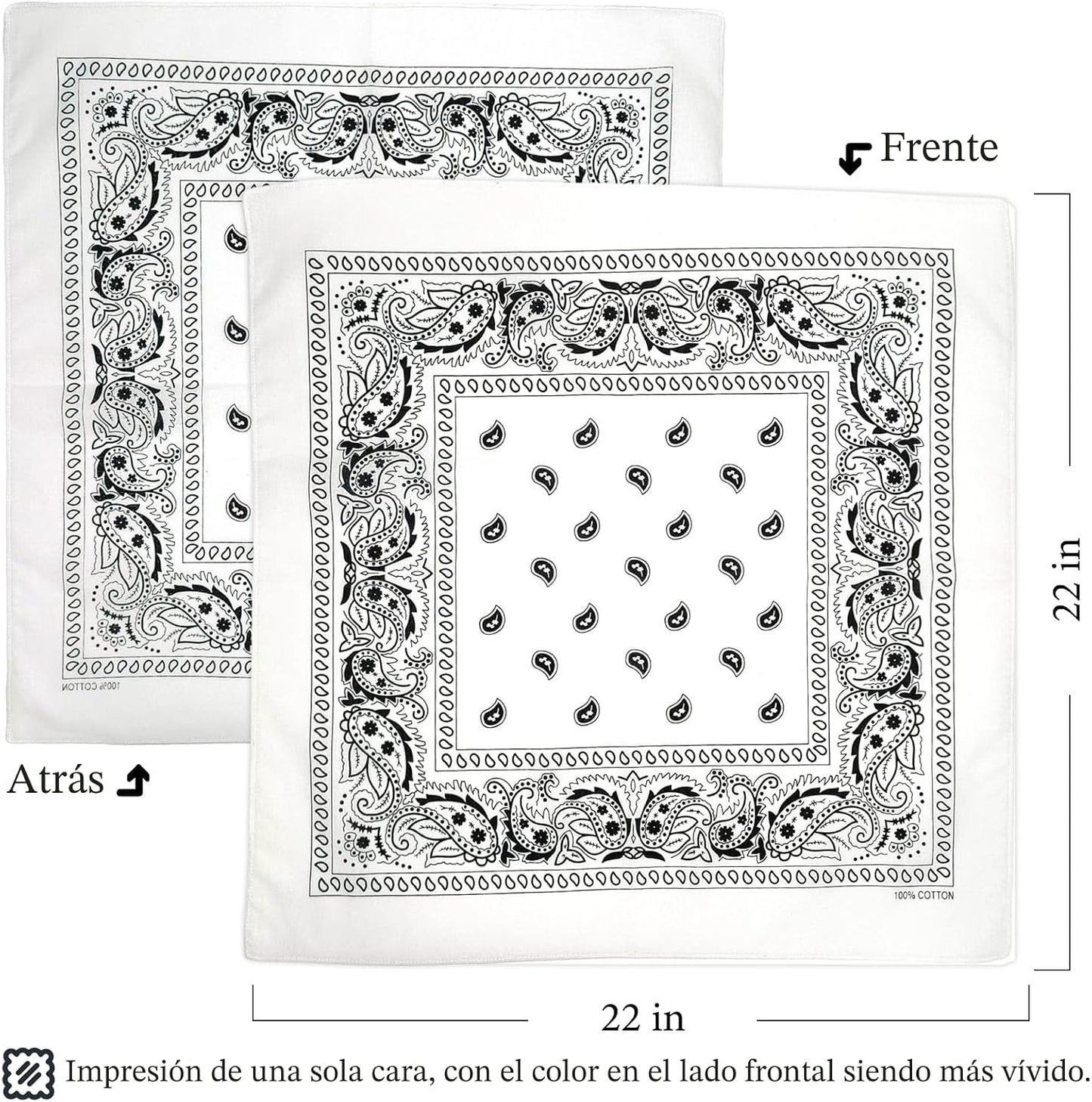 Gorgeous Island Paquete de 4 bandanas 100% algodón de 22 x 22 pulga...