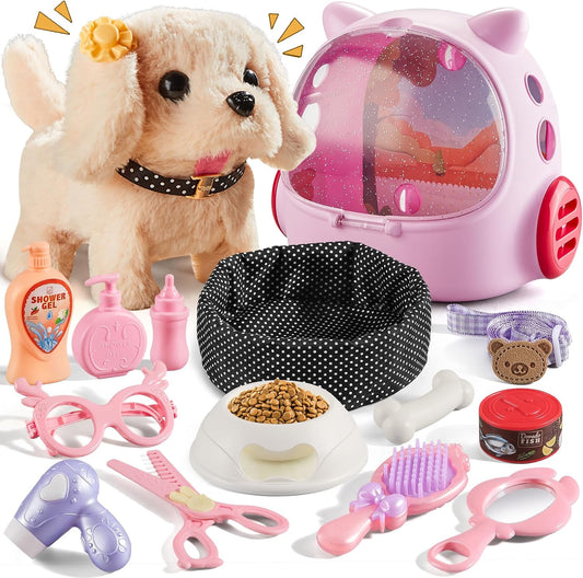 Vanvimen 16 piezas de juguetes de perro robot para niñas, juguetes...