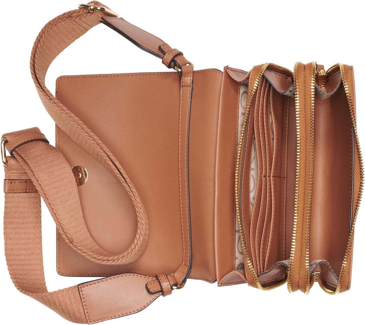Calvin Klein Bolso bandolera Millie con triple compartimento para m...