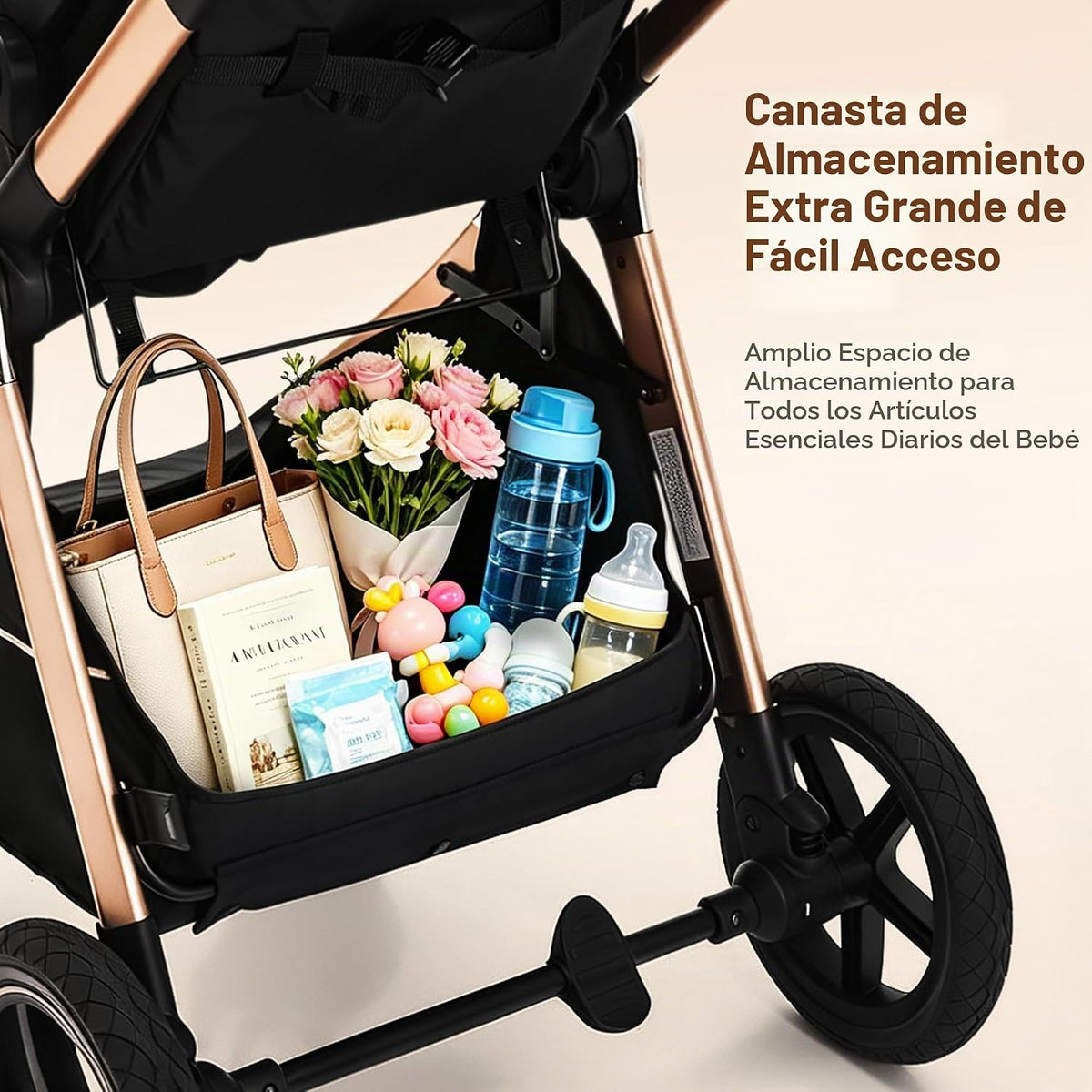 Cochecito de bebé convertible 2 en 1, asiento reclinable reversible...