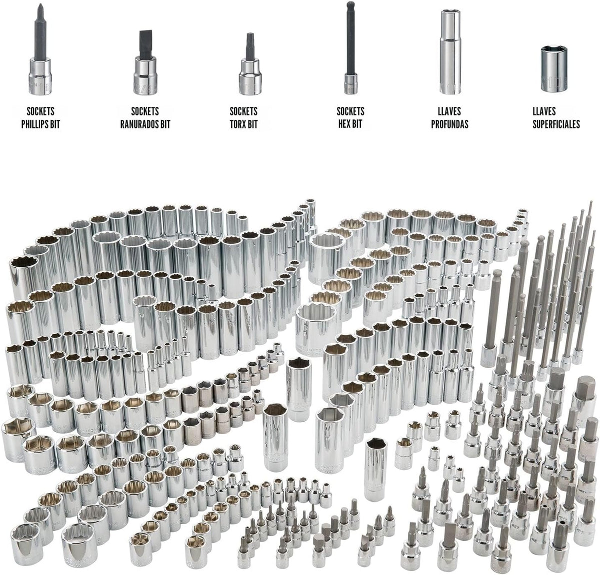CRAFTSMAN - Juego de 299 piezas de enchufes, incluye enchufes profu...