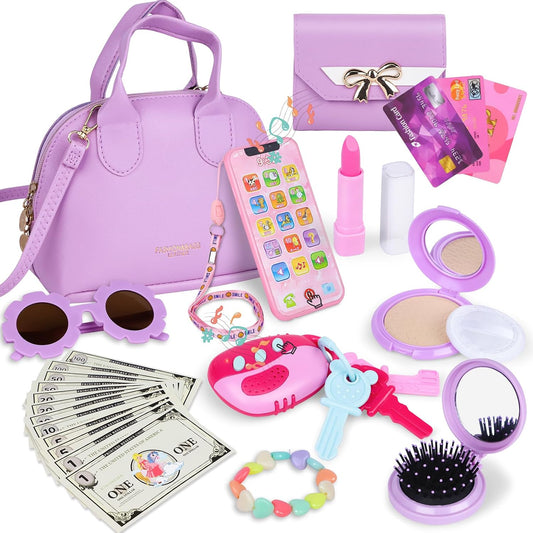 Learn2M Bolso de juego púrpura para niñas de 3 a 6 años, mi primer...