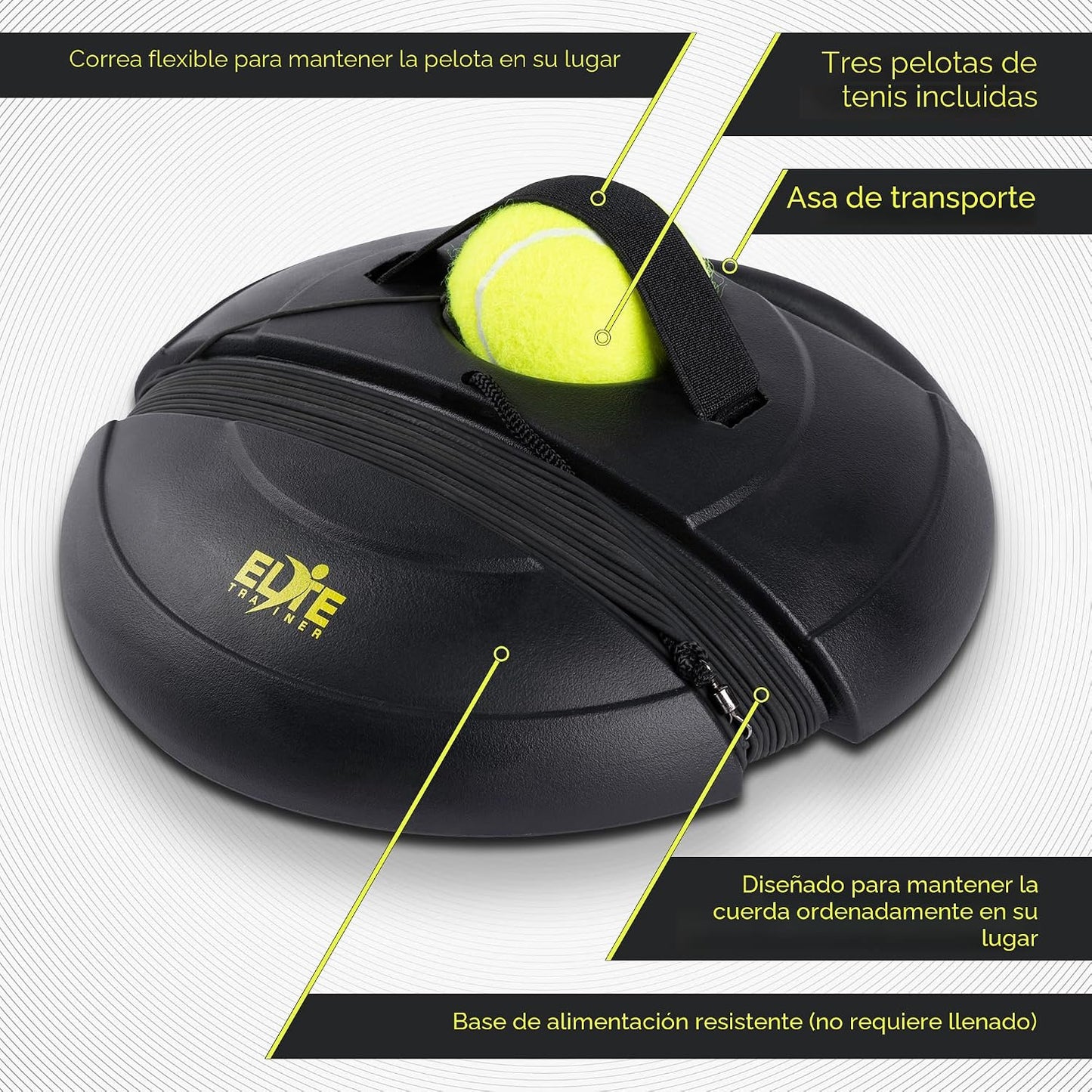 Elite Trainer Juego de pelotas de rebote de tenis | Base de potenci...