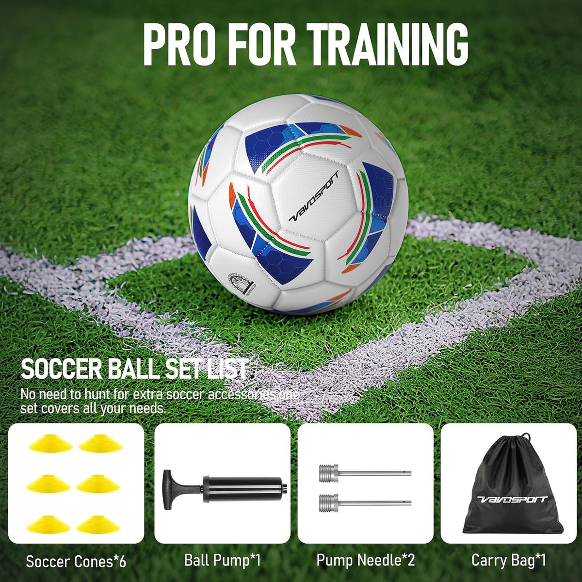 VAVOSPORT - Juego de pelotas de fútbol \u2013 Pelotas de fútbol ofi...