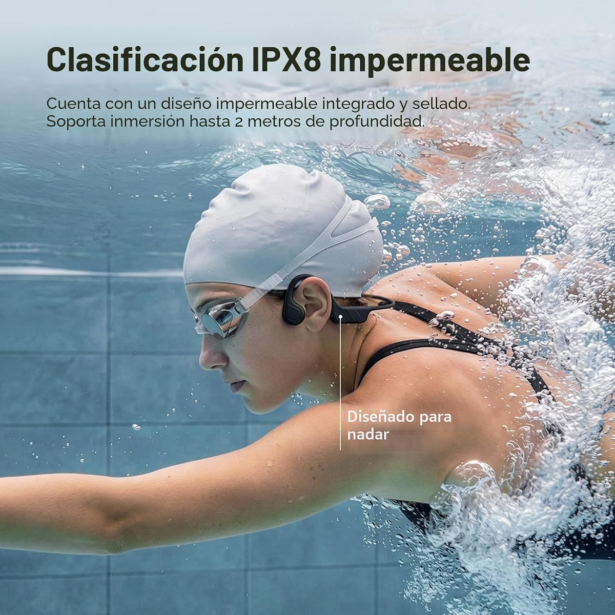 CXK Auriculares de conducción ósea IPX8 Auriculares de natación | A...