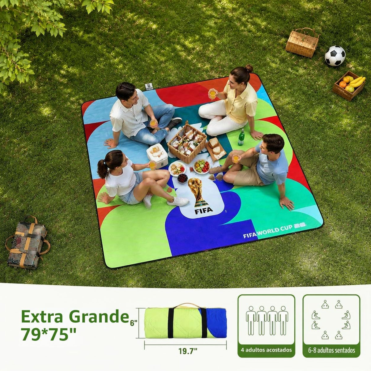 Manta de picnic de la Copa Mundial de la FIFA 2026, manta de playa...