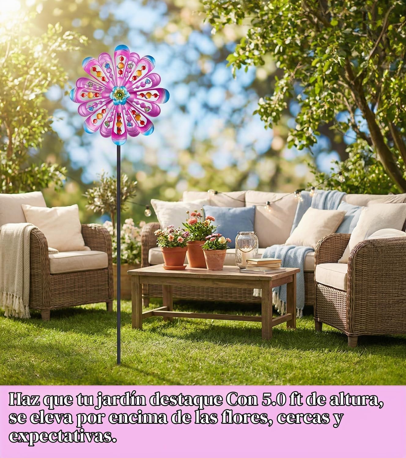 Molinillos de viento para exteriores para patio y jardín, 13 x 63 p...