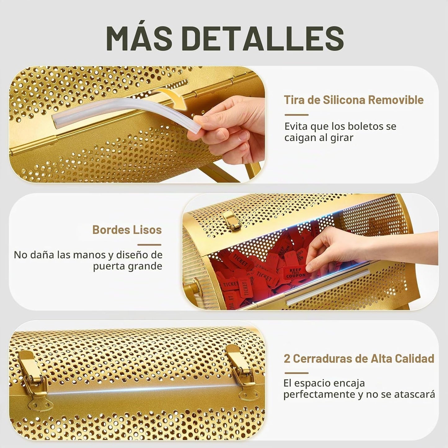 GADFISH Tambor de Rifa Extra Grande, Caja Giratoria de Boletos de R...