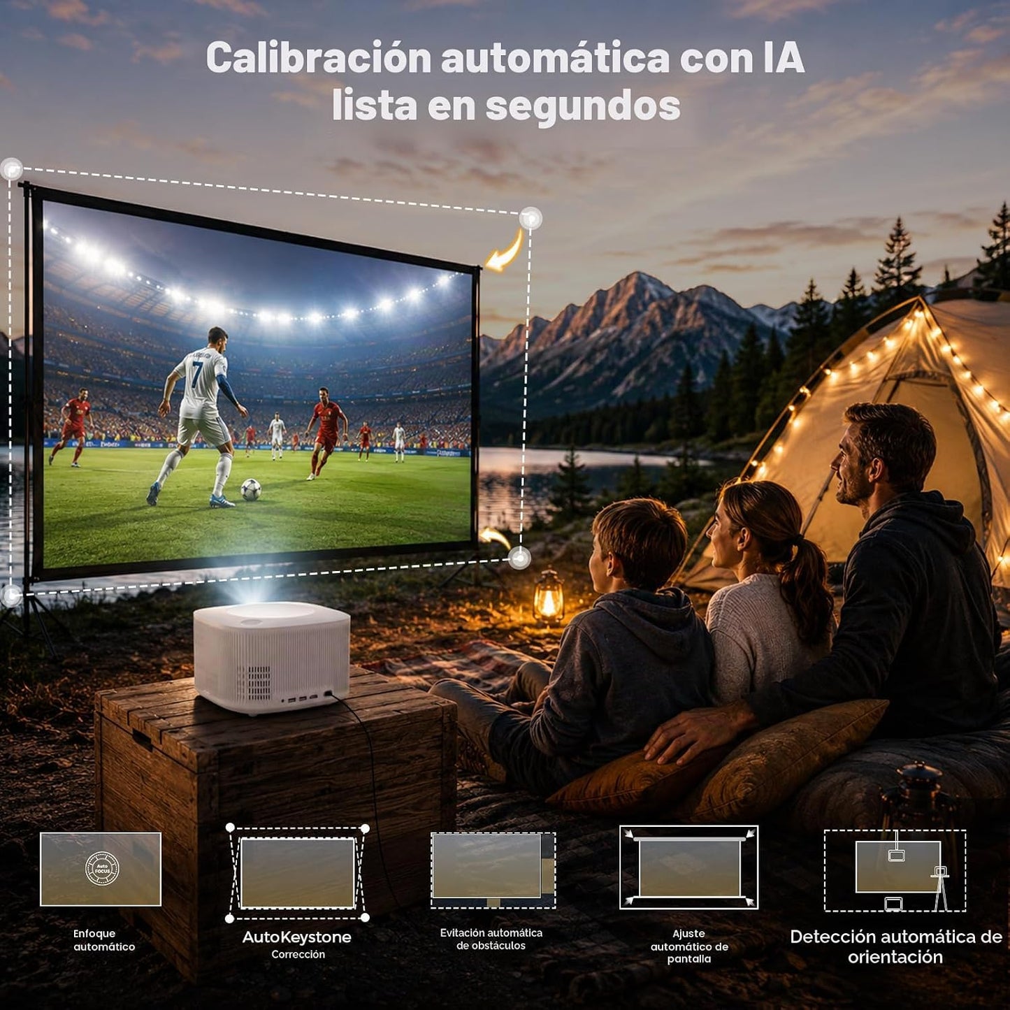 ONOAYO Proyector para Exteriores 4K con Dolby Audio de 60 W y Aplic...