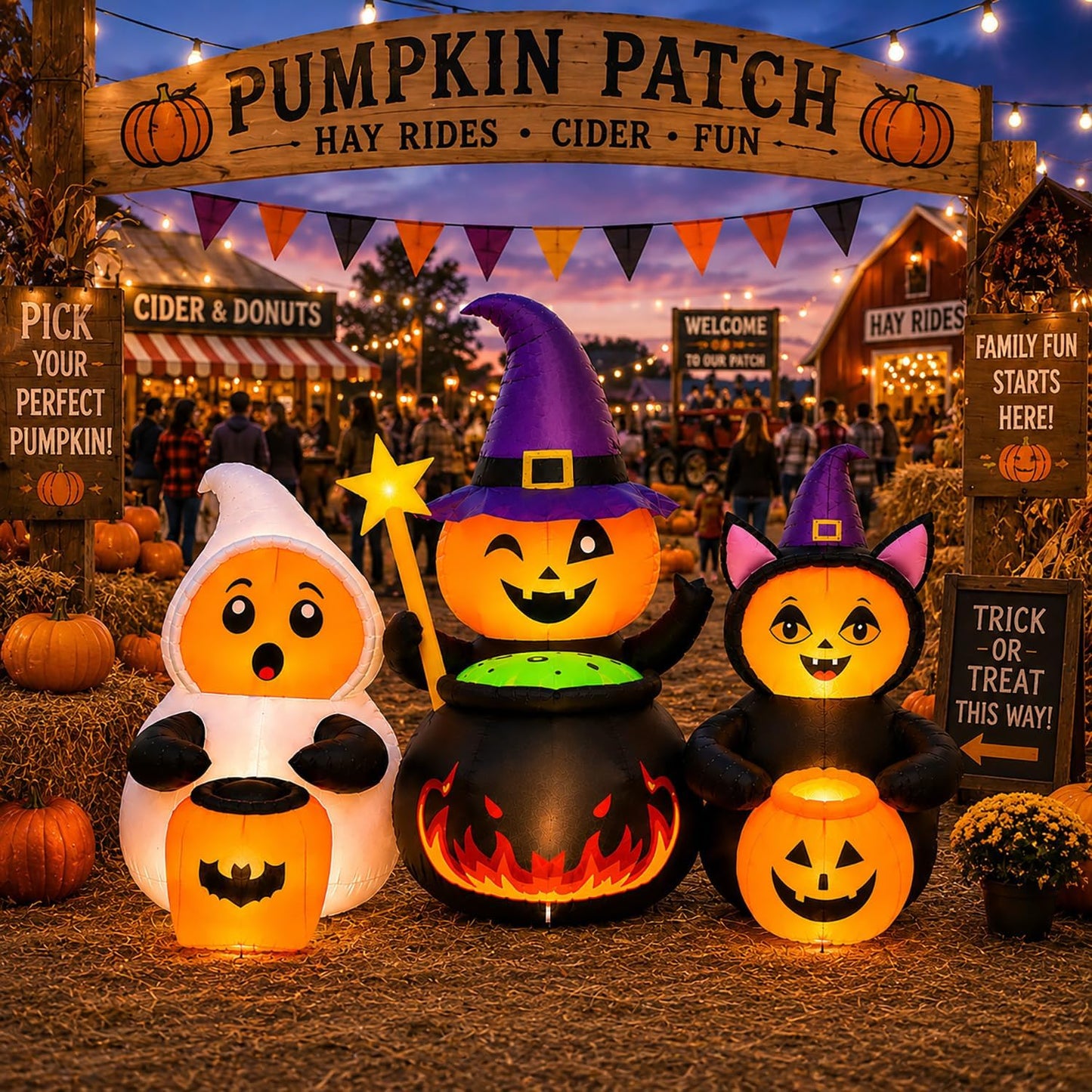 Inflables de Halloween de 7 pies para decoración de patio | Diseño...