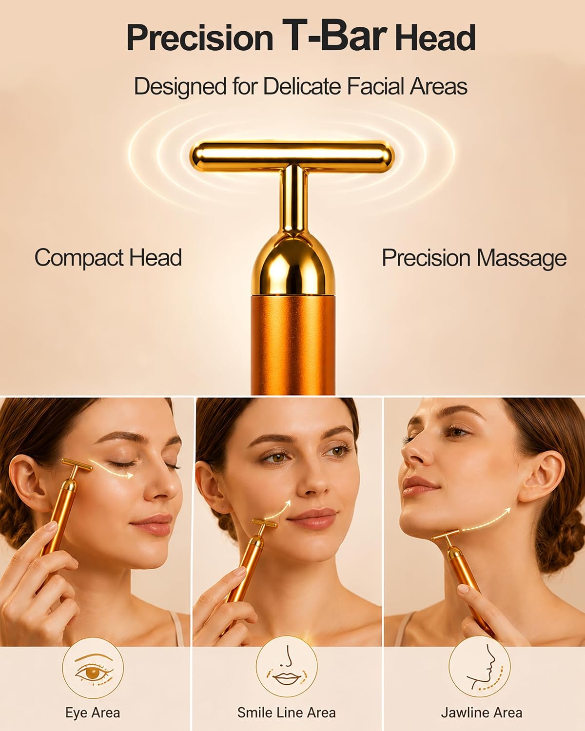 Amirce Rodillo masajeador facial recargable, masajeador facial con...