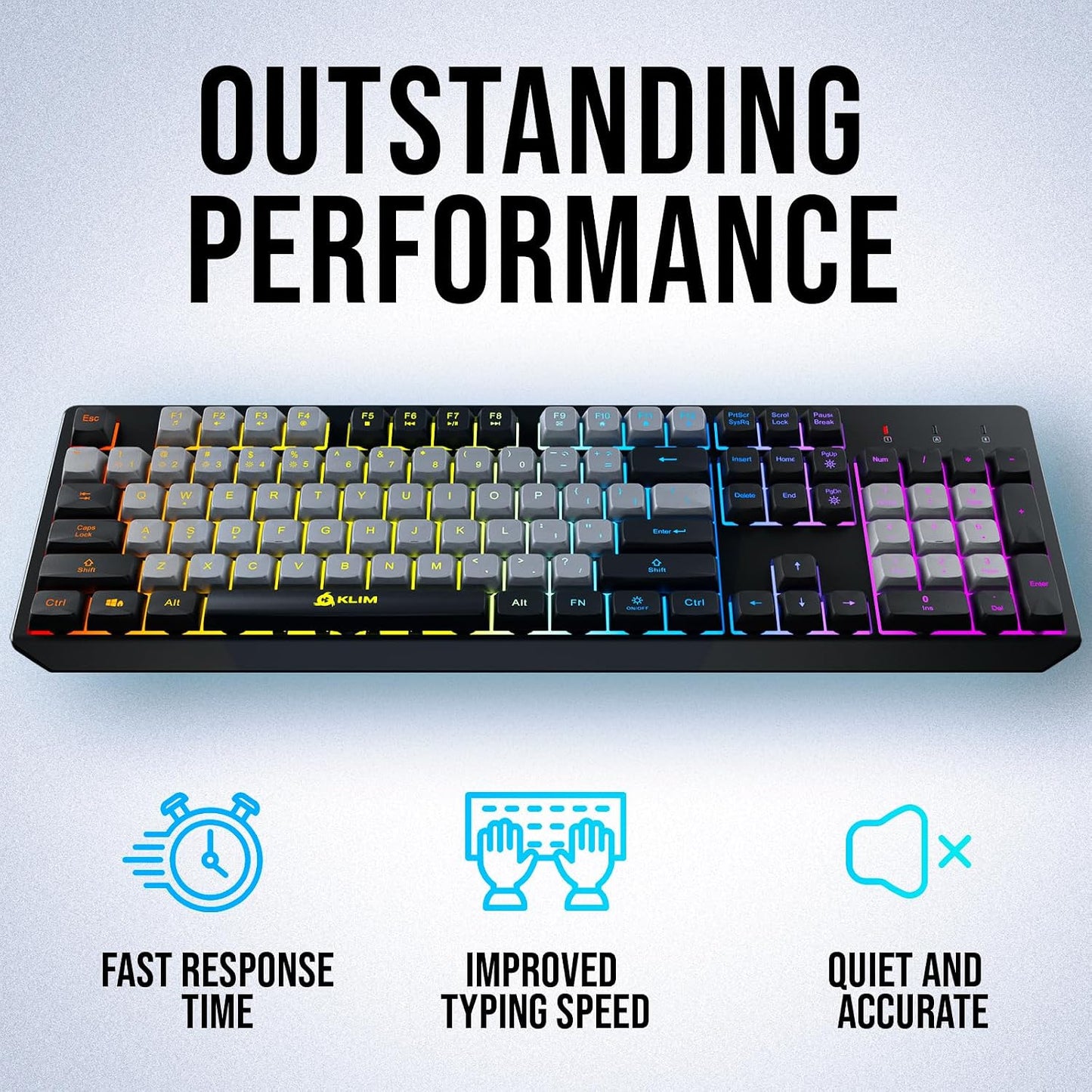 Teclado inalámbrico KLIM Chroma \u2013 RGB retroiluminado para jueg...