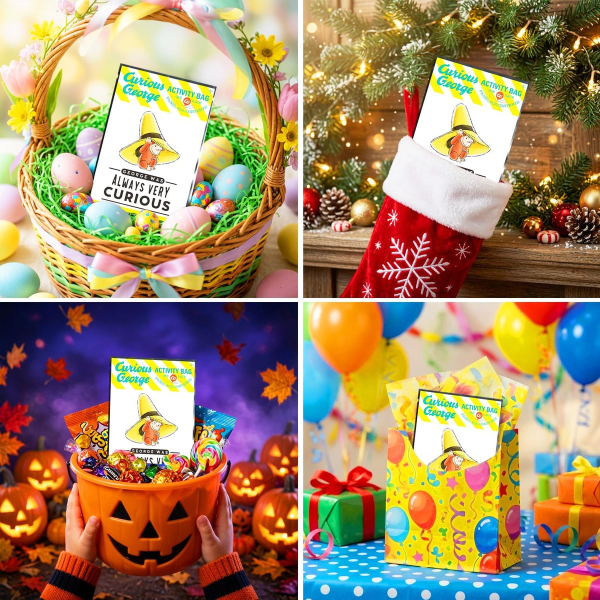 Paquete de recuerdos de fiesta para niños Curious George - 24 mini...
