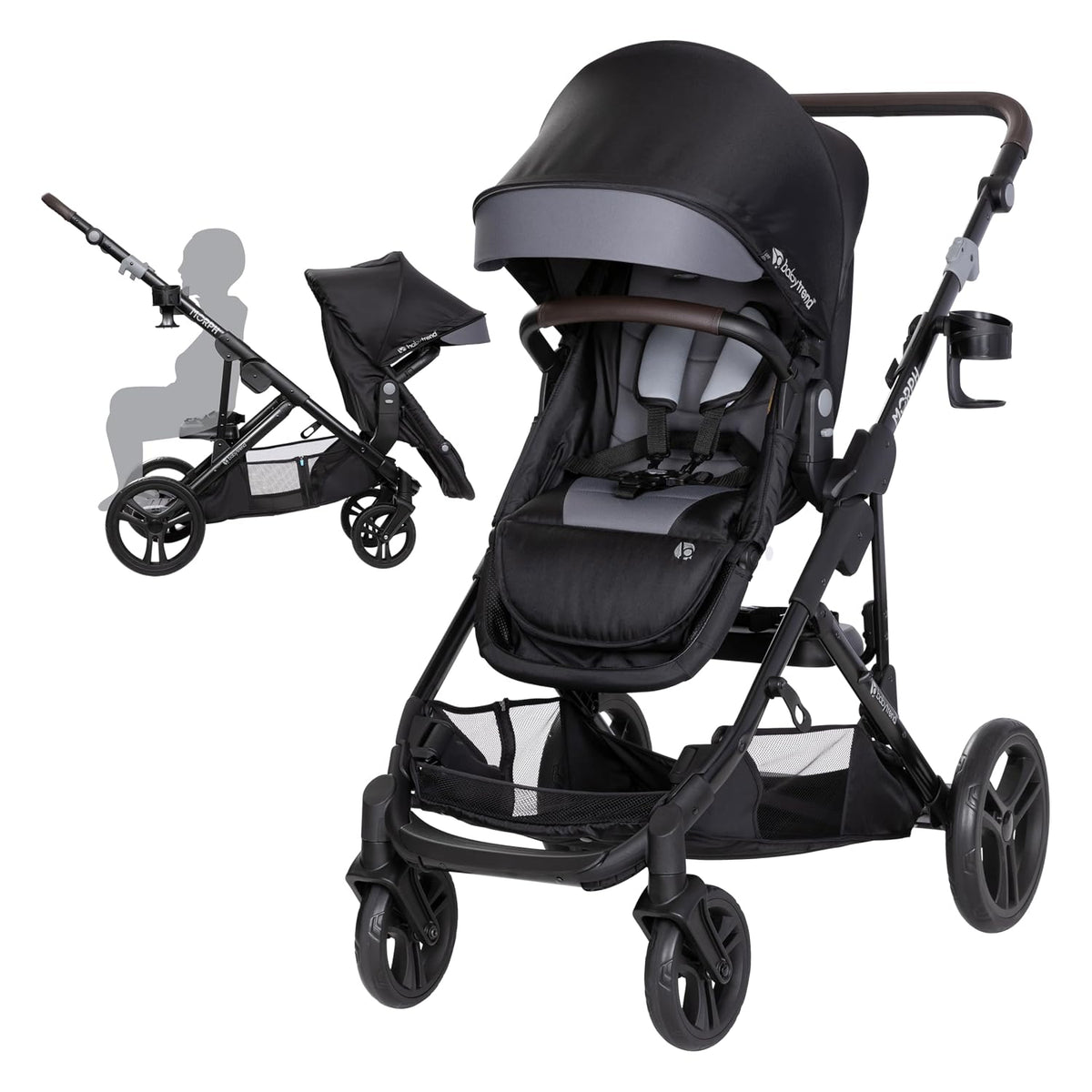 Baby Trend Morph Cochecito Modular de Individual a Doble, Dash Black