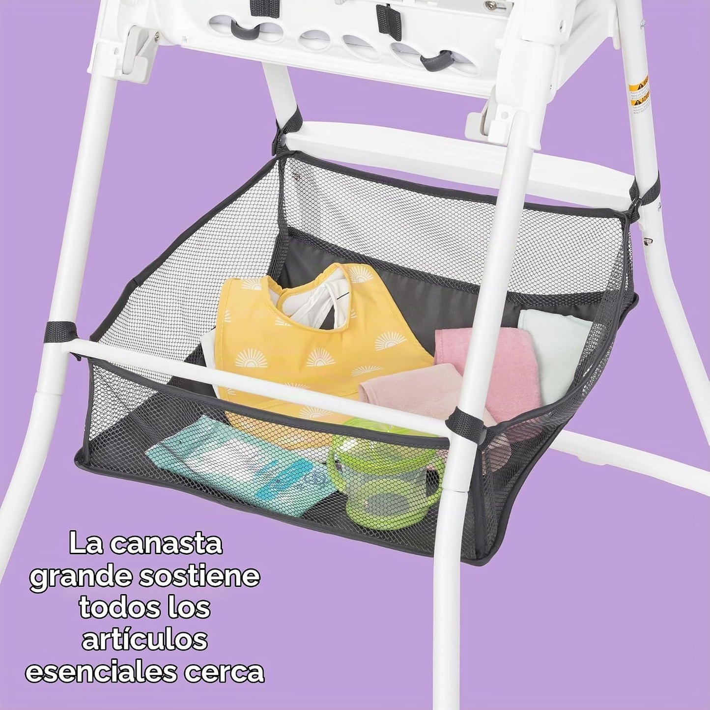 Baby Trend Silla alta con pliegue plano, color negro estelar
