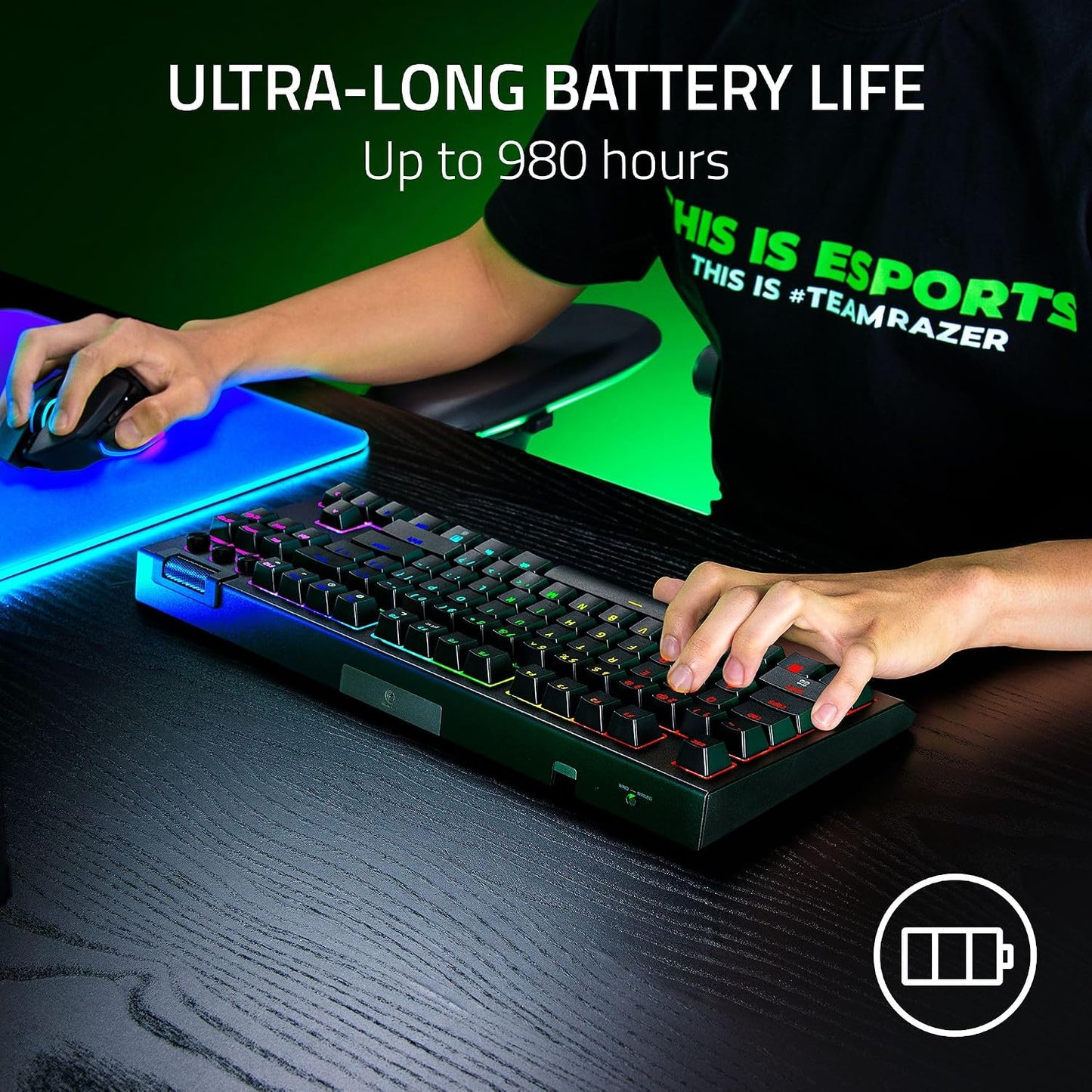 Razer BlackWidow V4 TKL HyperSpeed Teclado inalámbrico intercambi...