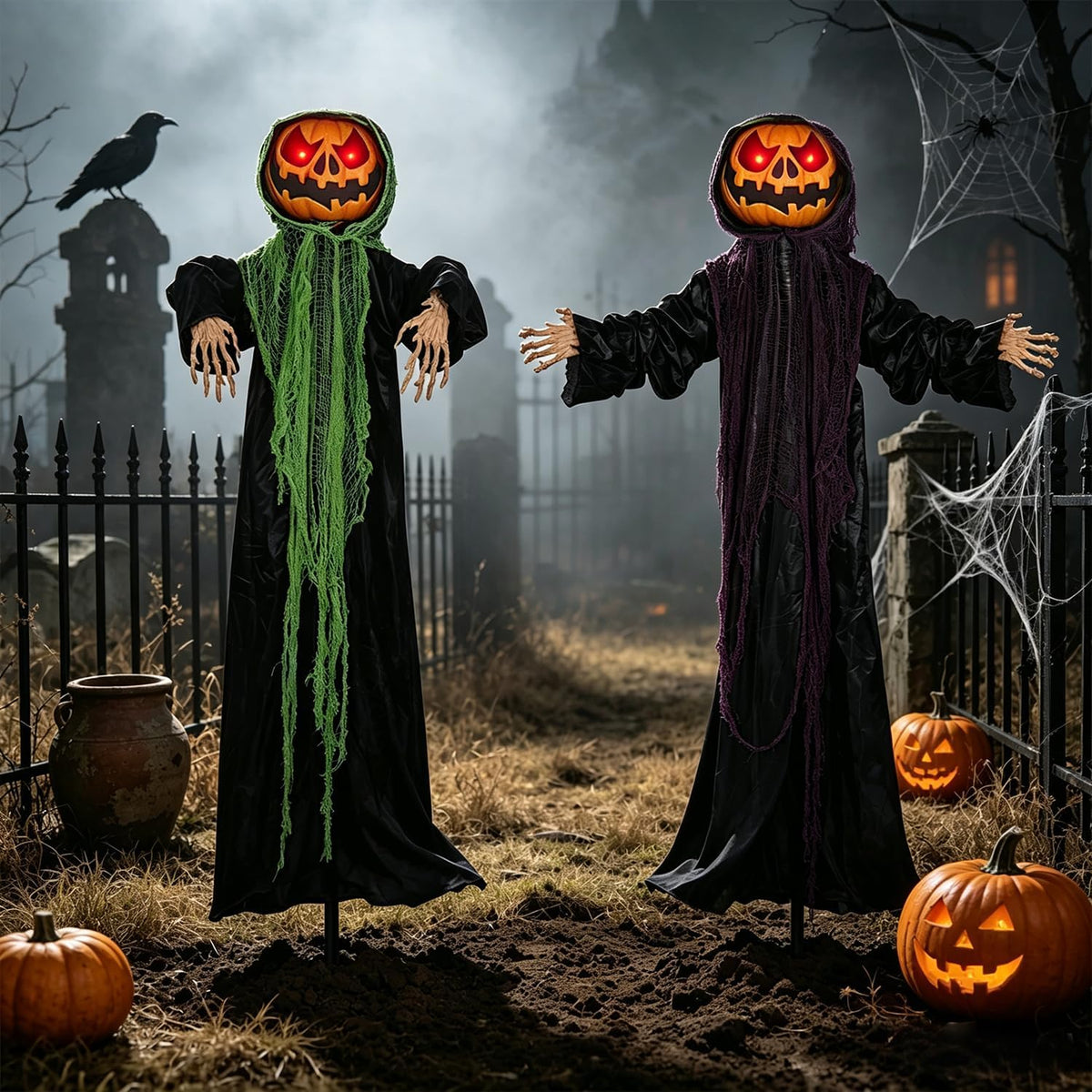 yosager Paquete de 2 decoración de Halloween para exteriores, calab...