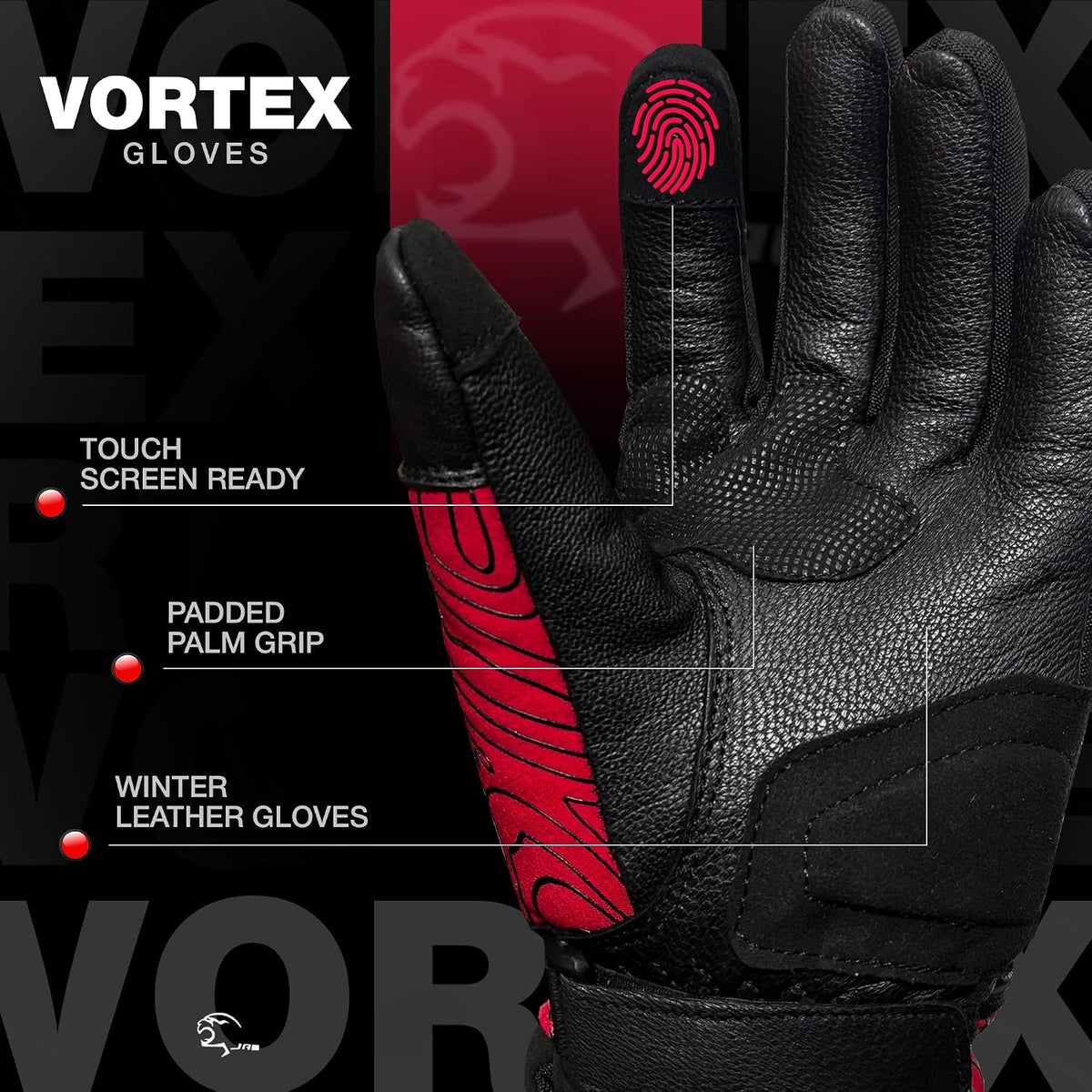 PUNTA. Guantes de moto de cuero de invierno para hombre, guantes co...