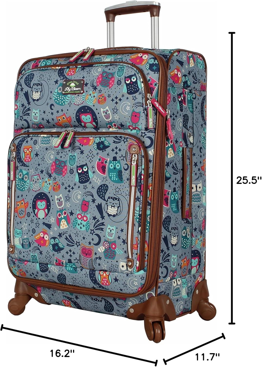 Lily Bloom Maleta de equipaje con diseño estampado de 24 pulgadas,...