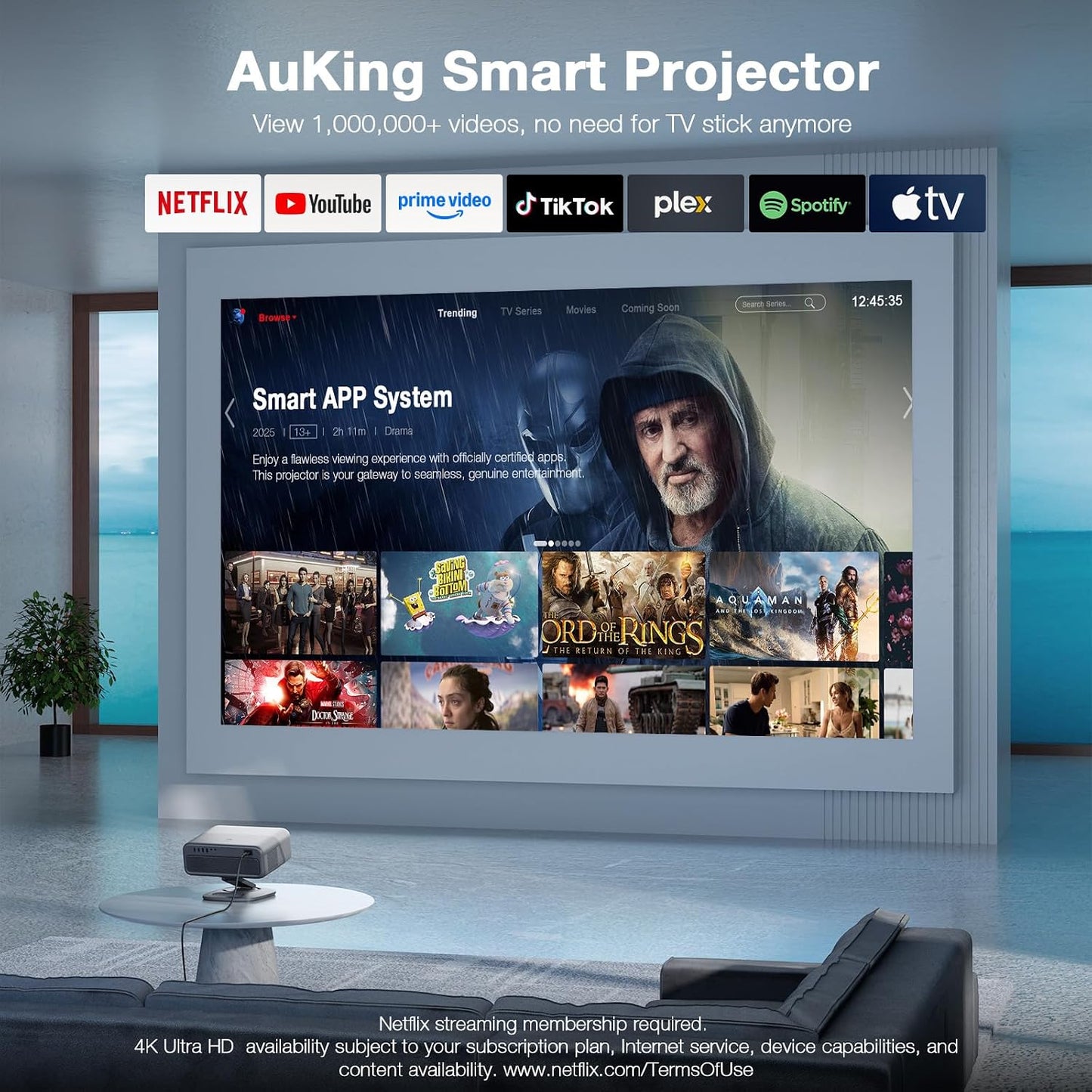 [Ahora con Netflix] Proyector 4K con WiFi y Bluetooth, proyector in...