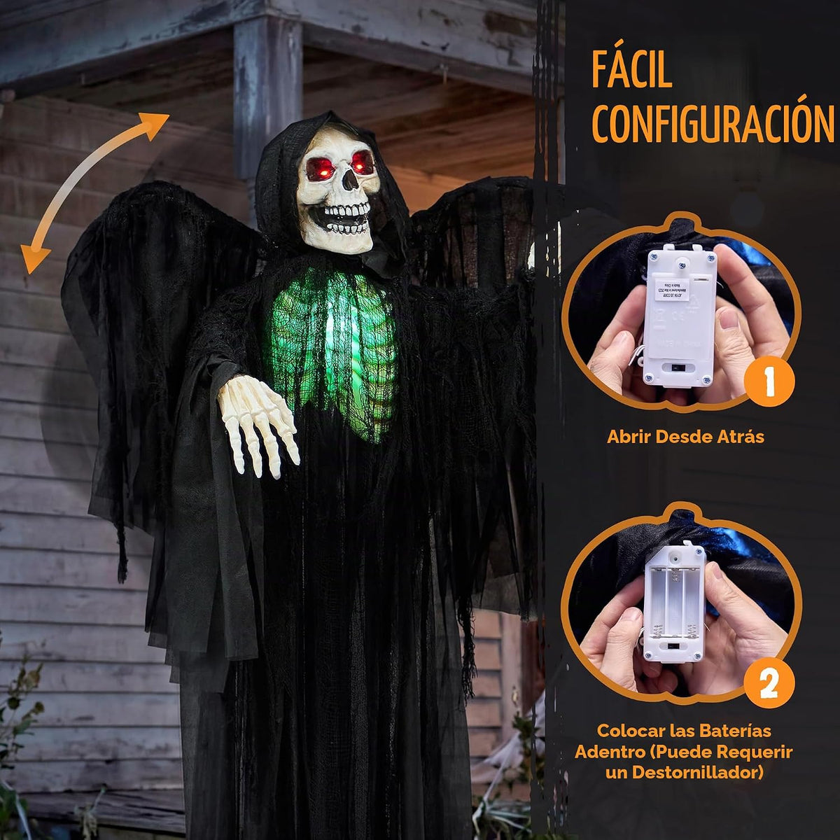 JOYIN - Decoraciones de Halloween de tamaño real, animatrónico de L...