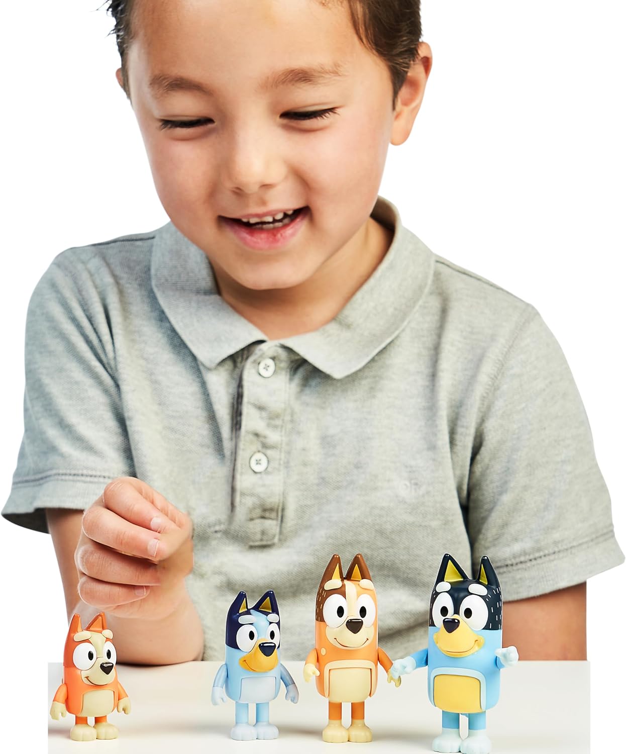 Bluey and Family - Paquete de 4 figuras de 2.5-3 pulgadas posables...