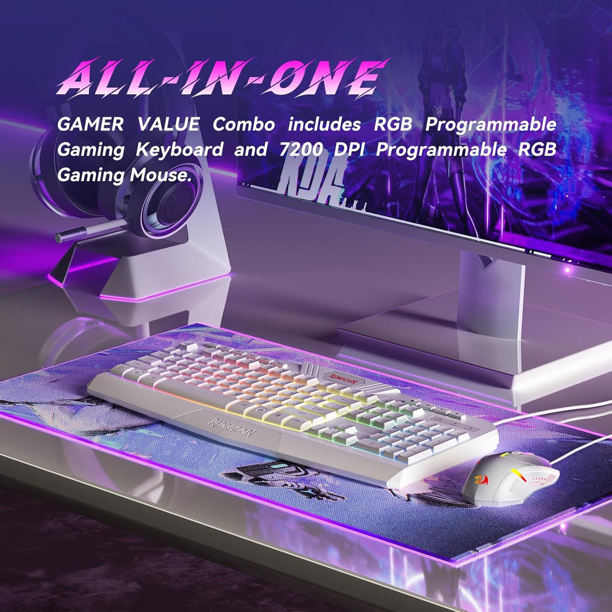 Redragon Teclado y Ratón Gaming Programables Actualizados, Teclado...
