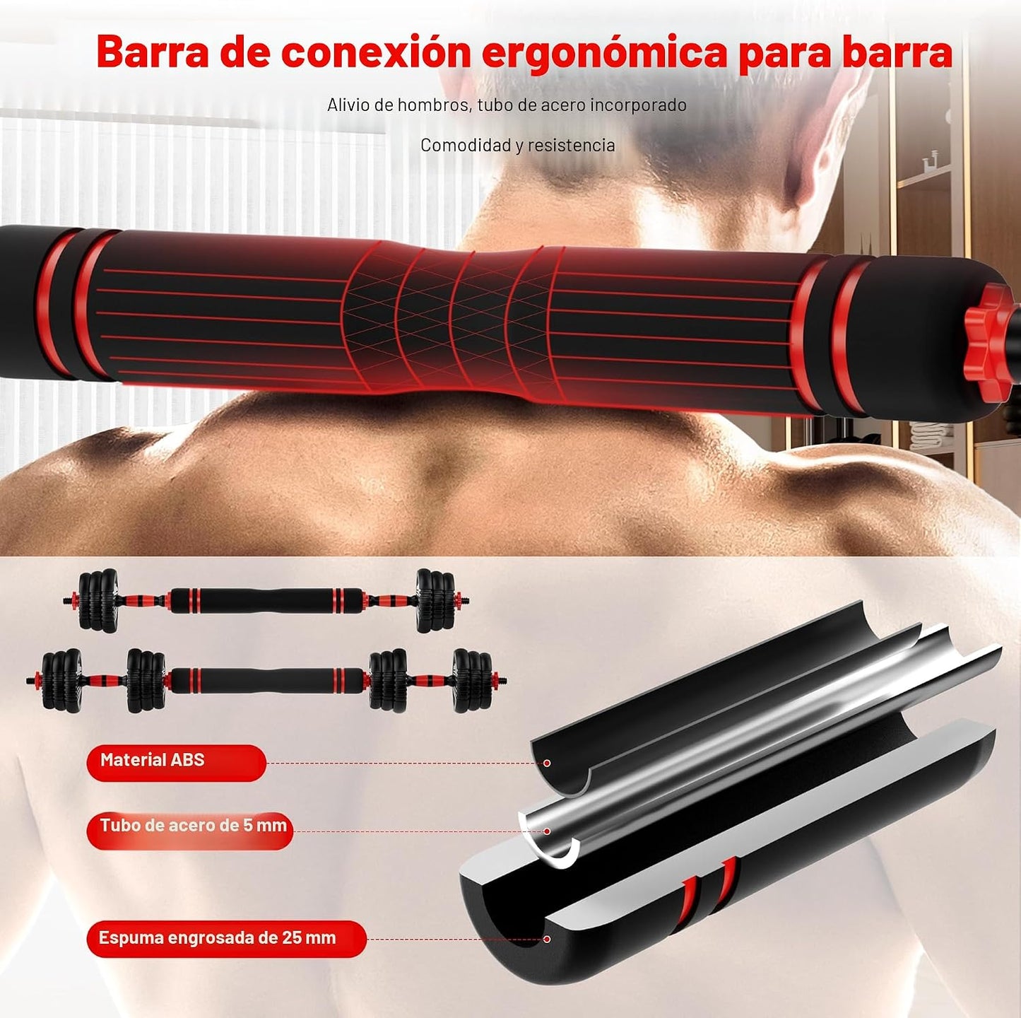 SCEPKN Juego de mancuernas ajustables, juego de pesas libres de 10\...