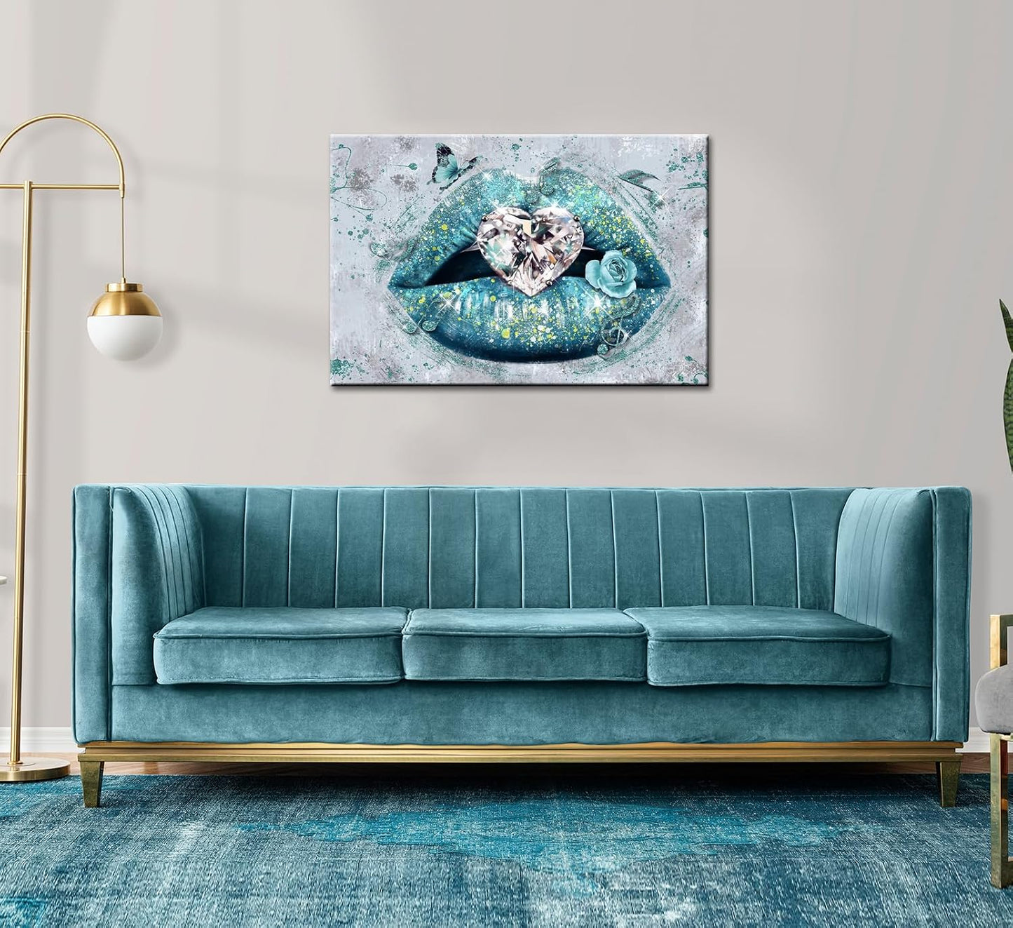 OuElegent Lienzo decorativo para pared con diseño de labios para mu...