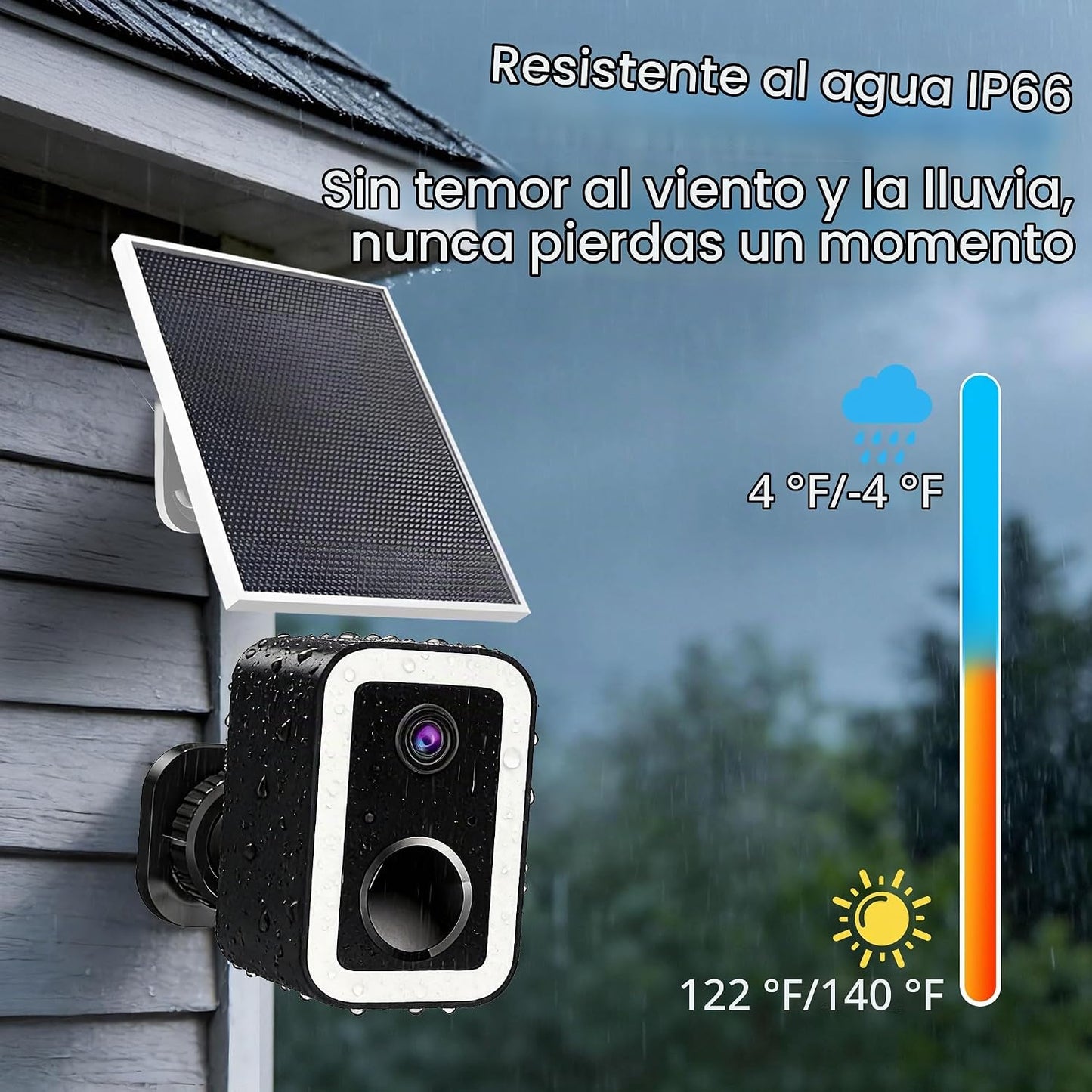 aidowocam Cámara de seguridad inalámbrica para exteriores con visió...