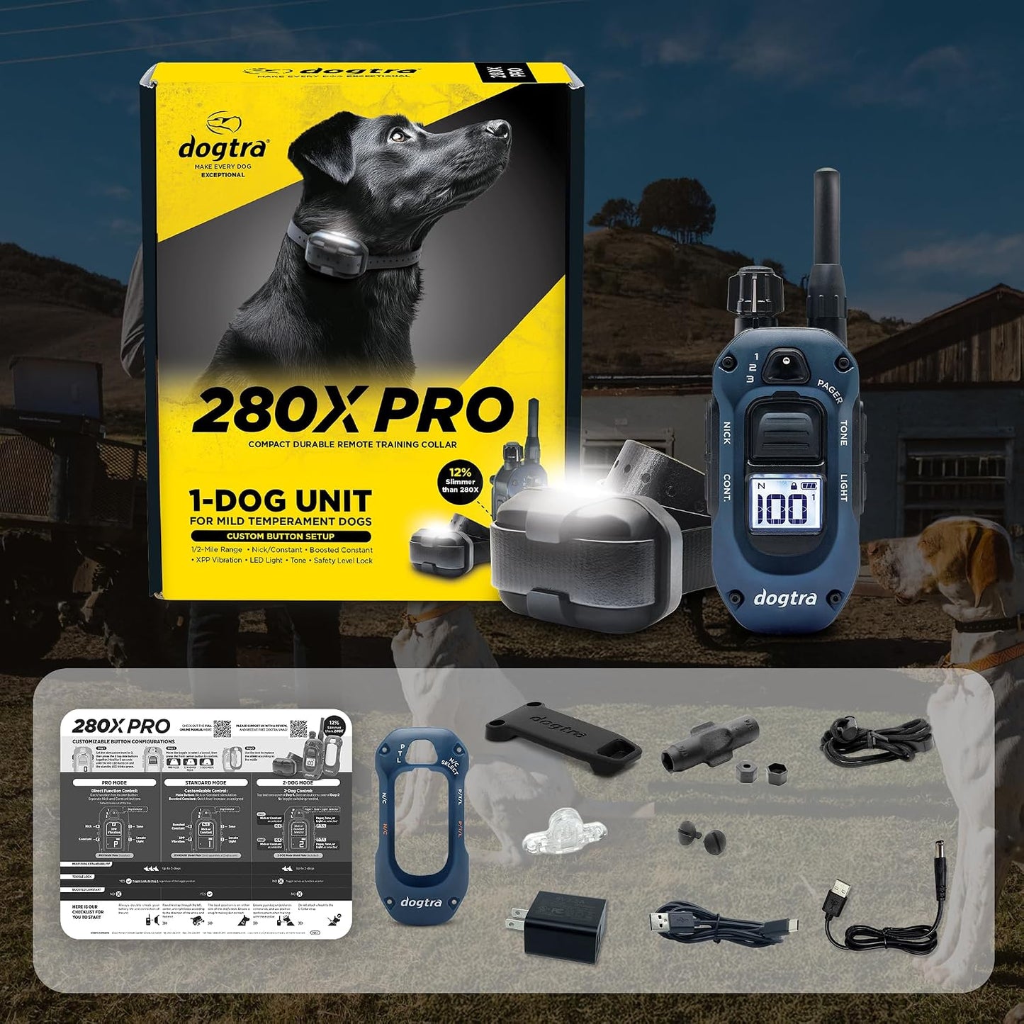 Dogtra 280X PRO E-Collar con mando a distancia [Nueva edición] 3 mo...