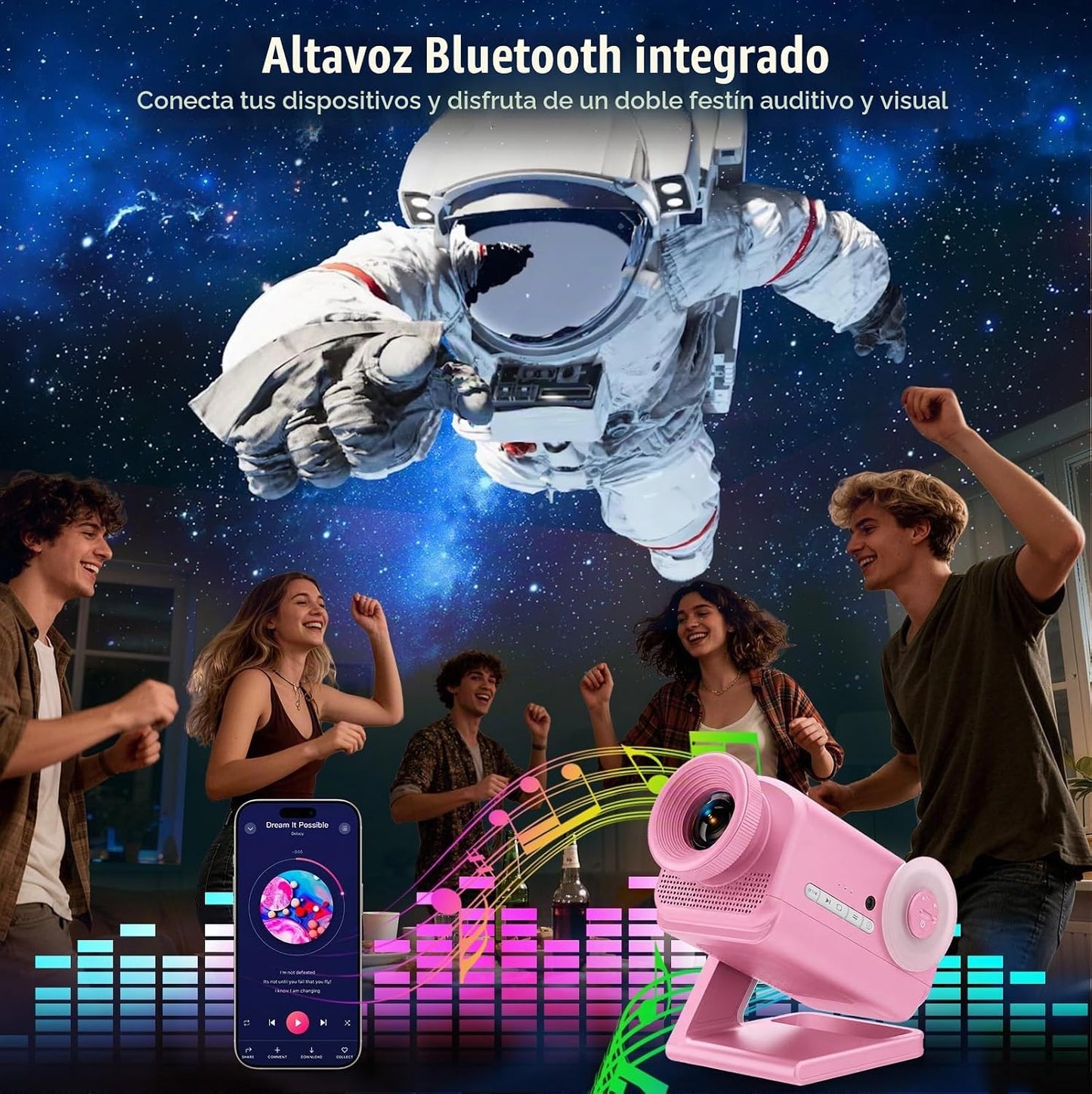 Rossetta Proyector 3D, proyector de galaxia 3D HD de 60 temas con a...