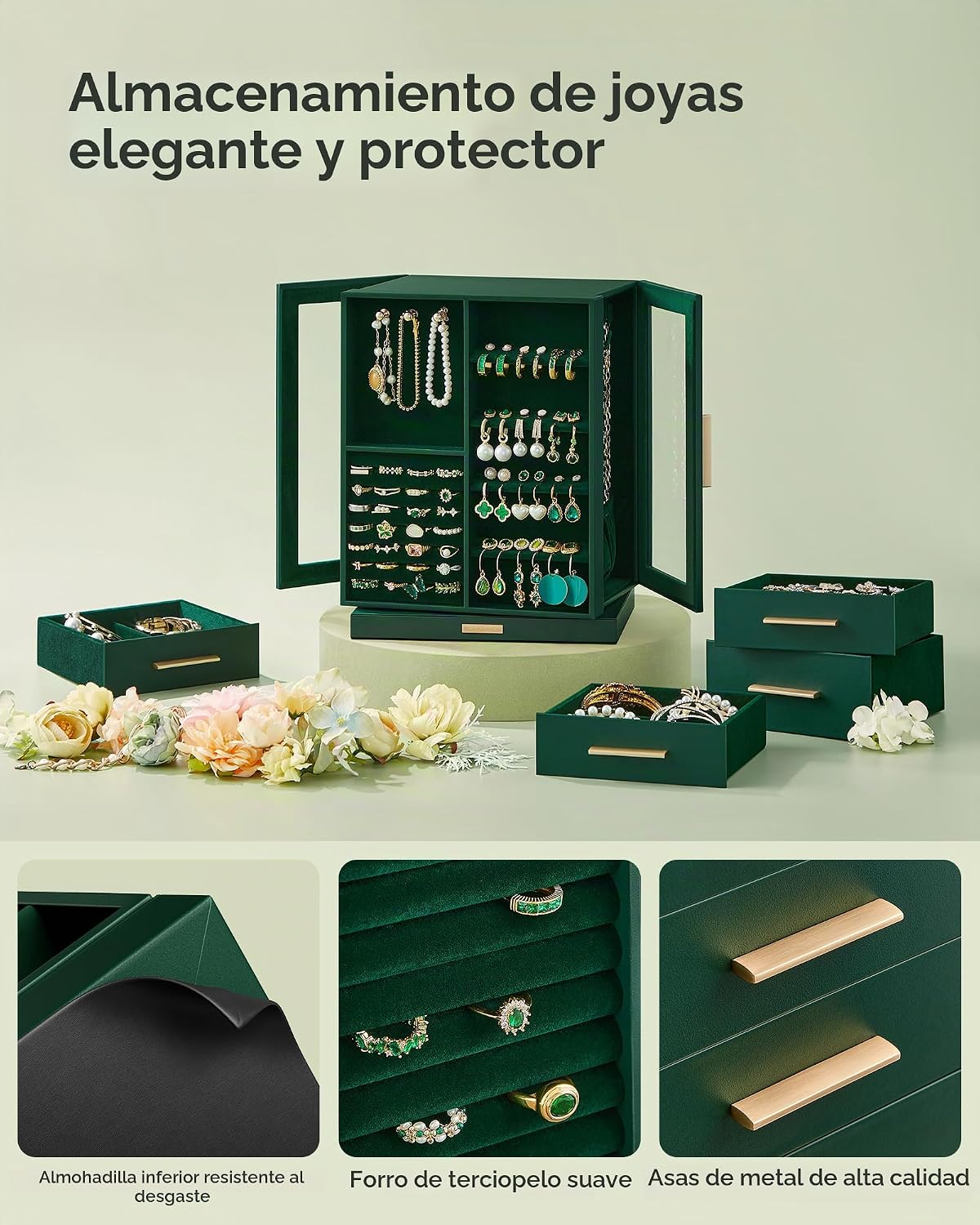 SONGMICS GISELLA Collection UJBC170C01 - Joyero organizador con rot...