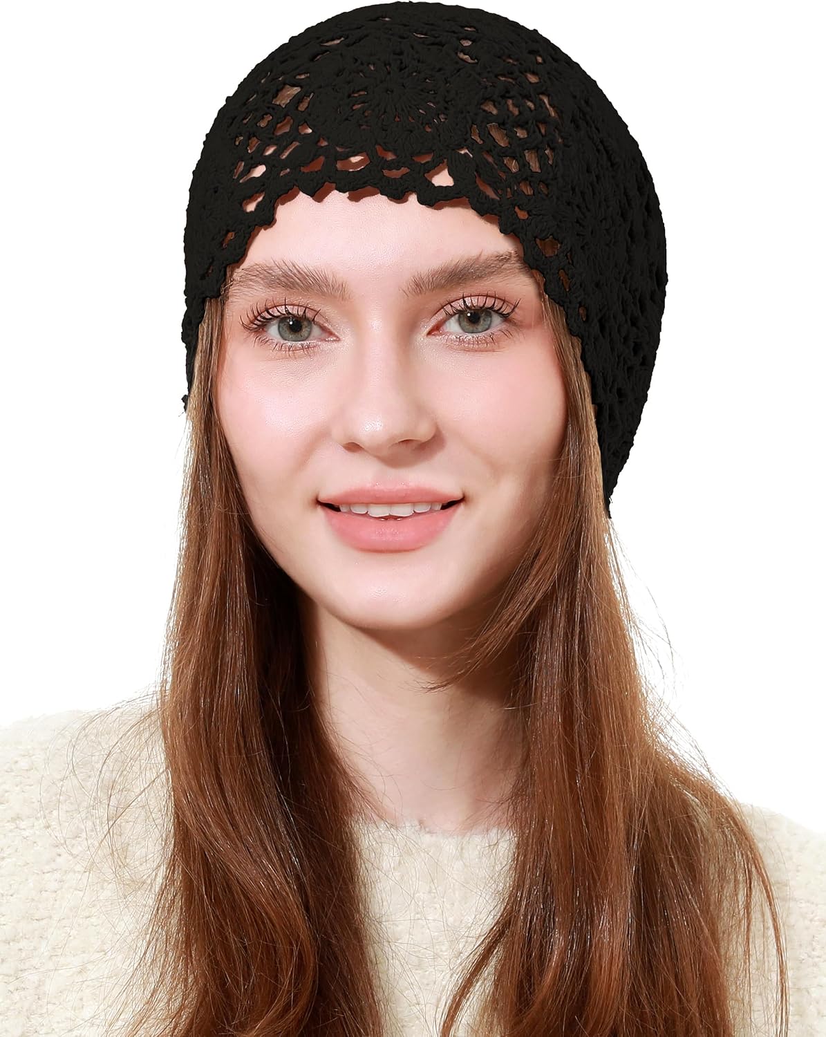 sy soul young Gorro de algodón de ganchillo para mujer, suave y hol...