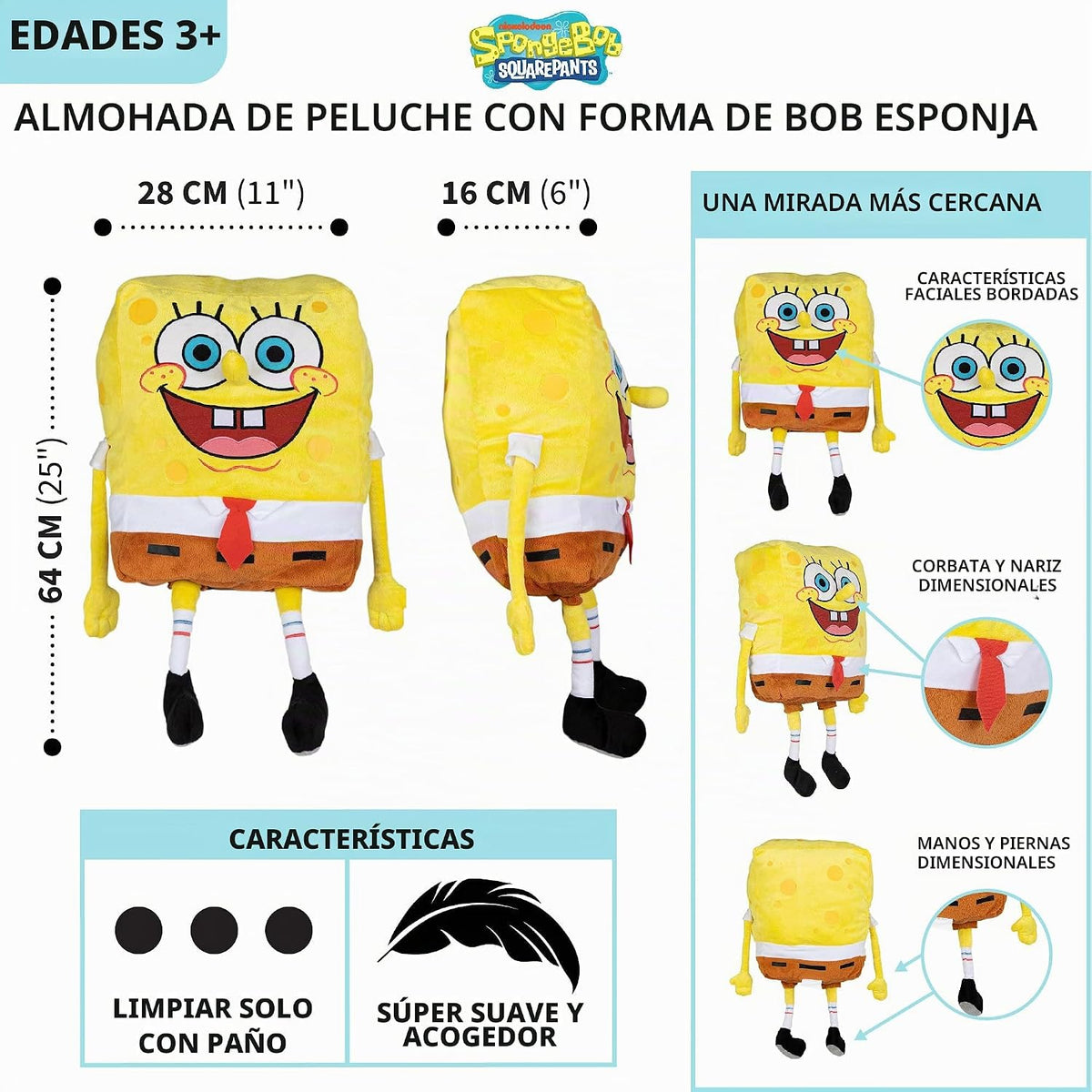 Franco Kids Bedding - Almohada de peluche para niños, talla única,...