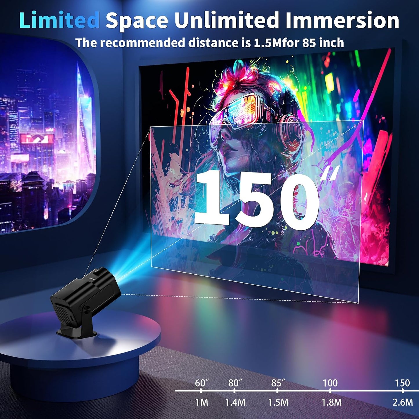 [Proyector 2026 actualizado] Mini proyector compatible con 4K 1080P...