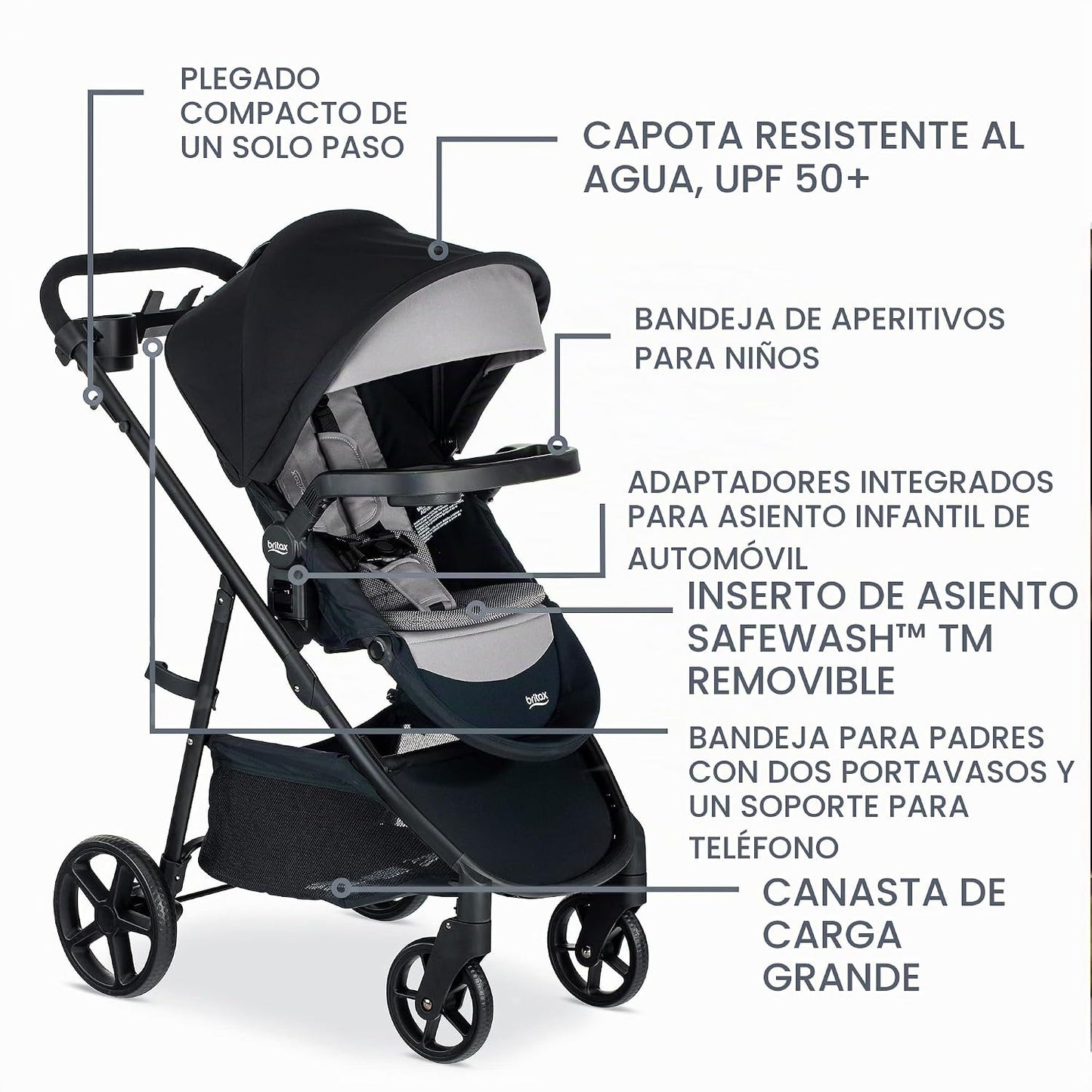 Britax Brook+ cochecito de bebé modular, ultra ligero para bebés y...
