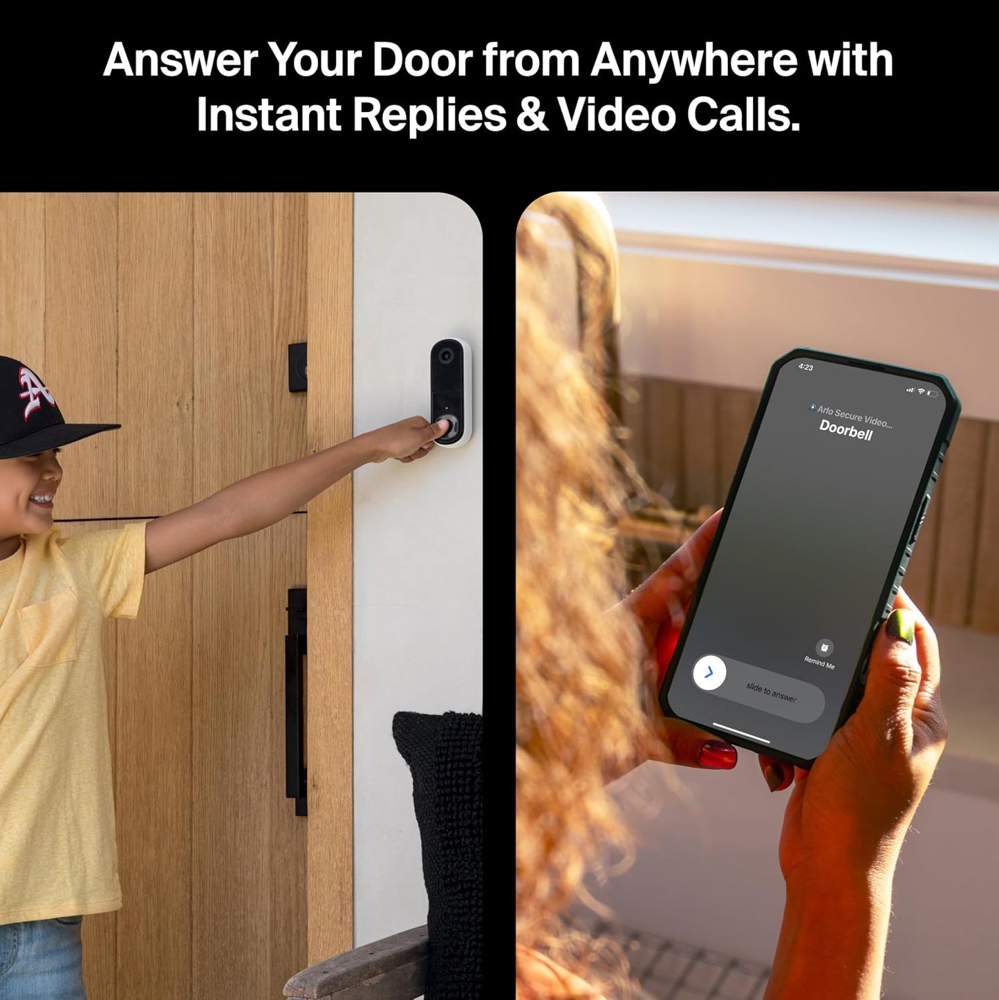 Paquete de timbre Arlo Video Doorbell 2K + Chime 2 (2ª generación,...