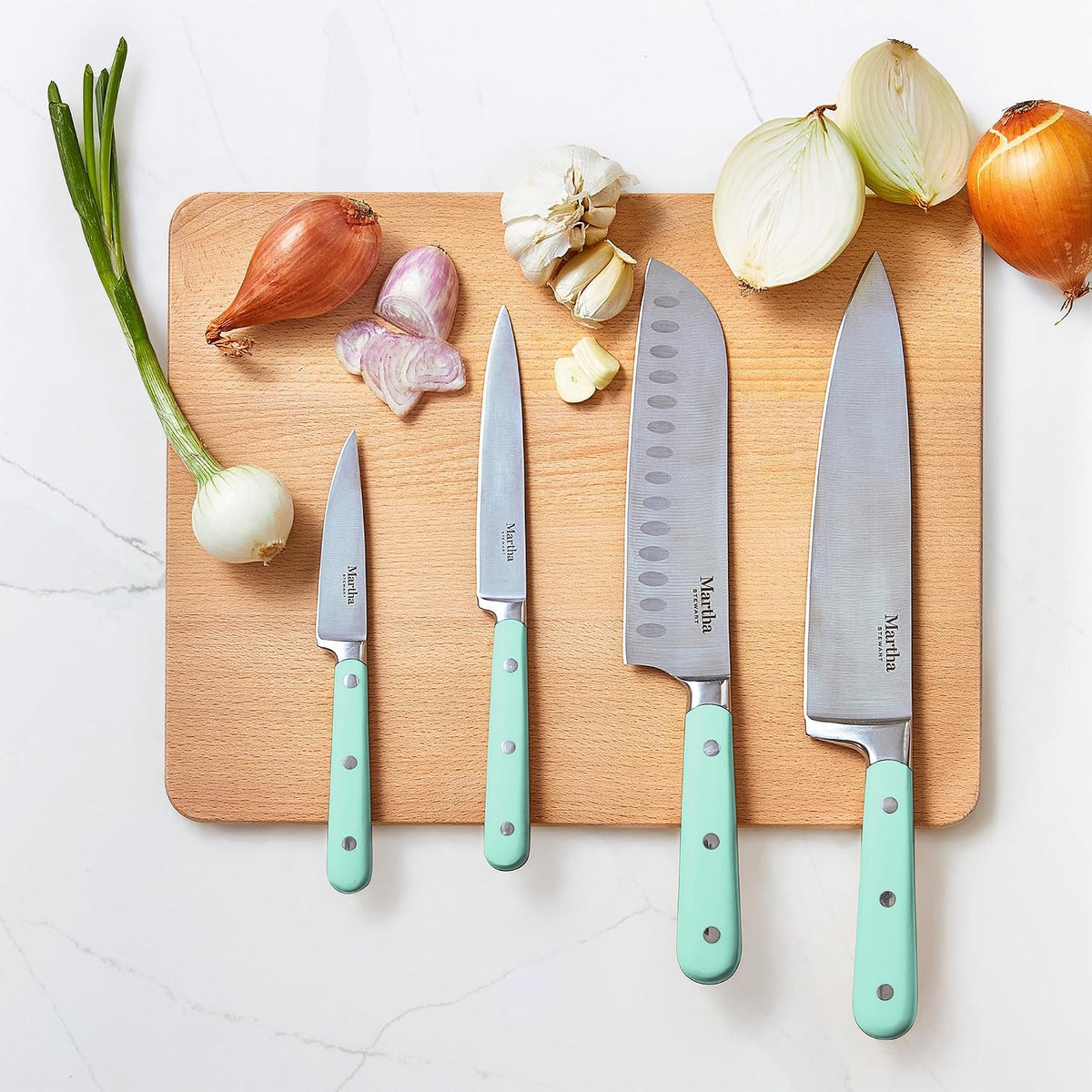 Martha Stewart Eastwalk - Juego de 14 cuchillos de acero inoxidable...