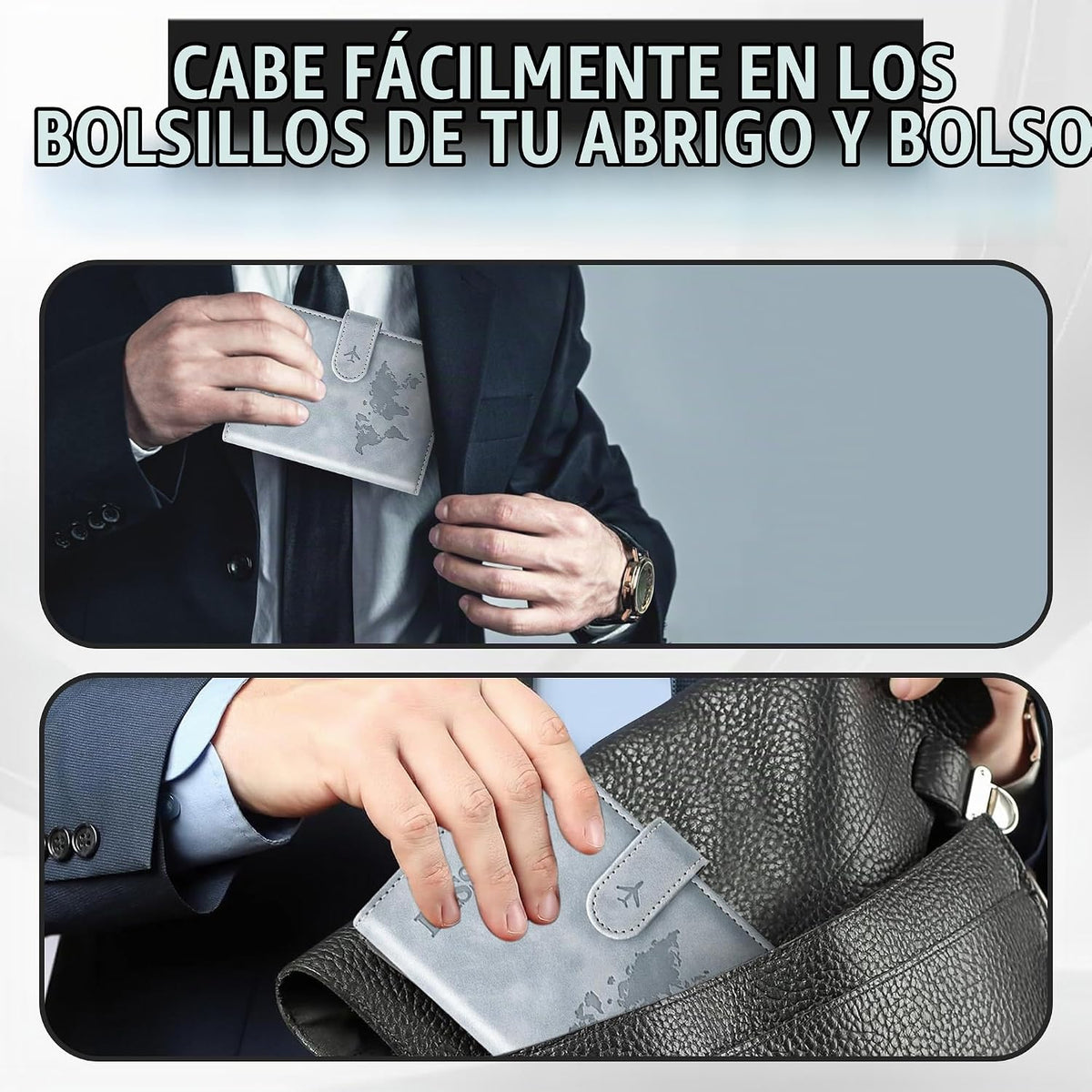 Soporte para pasaporte para artículos esenciales de viaje, funda ti...