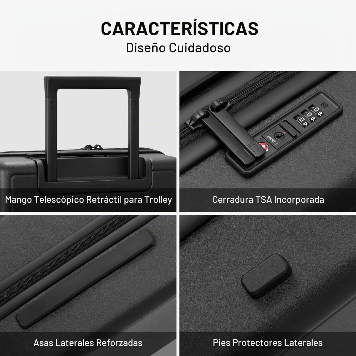 LEVEL8 Serie de equipaje mate Elegance, Negro -, Moda | Superficie...
