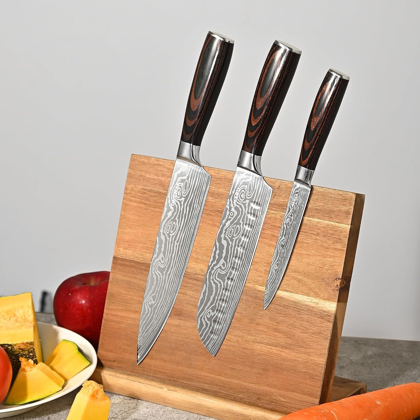 Juego de cuchillos de chef de cocina profesional, Razor Sharp de ac...