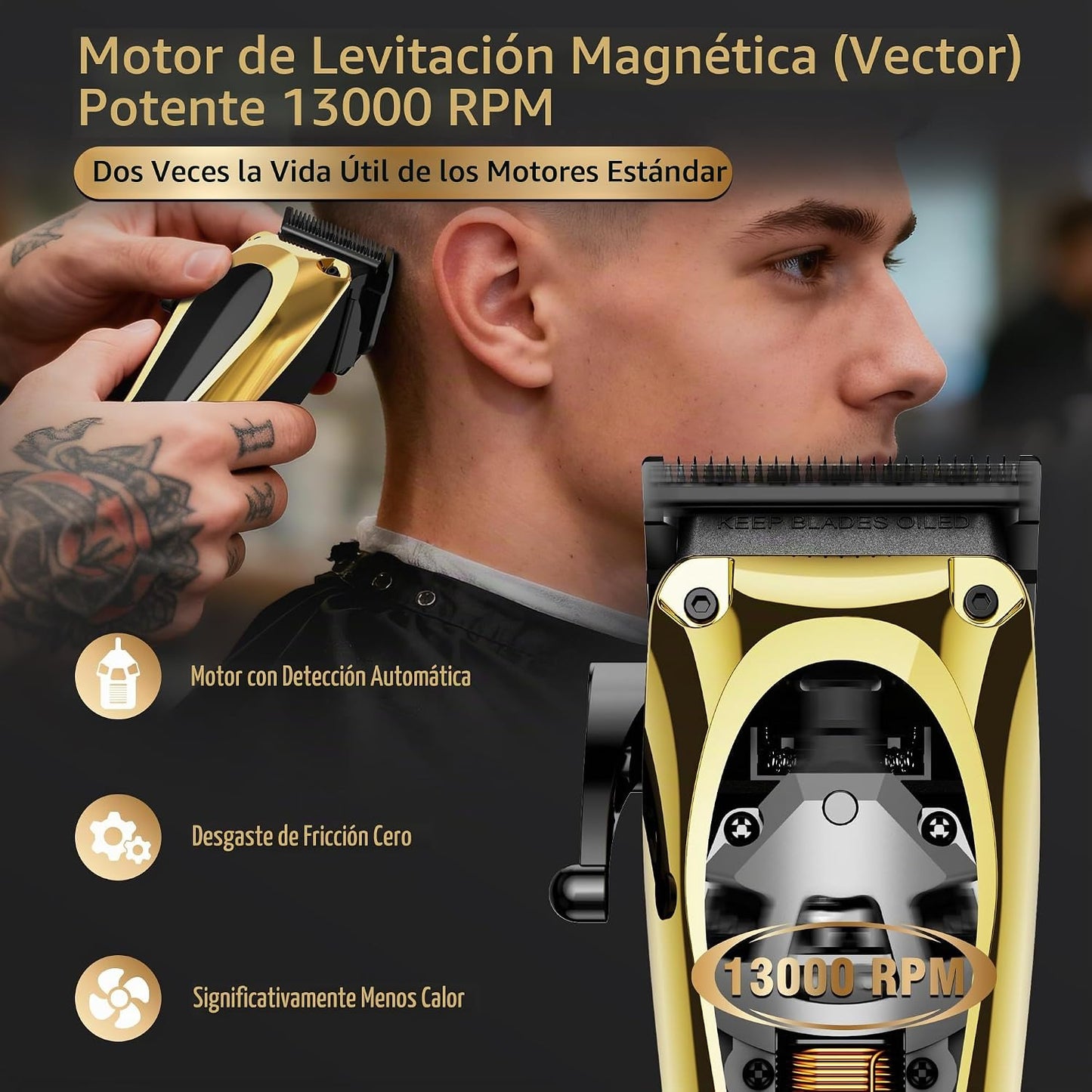 Phantom Cortadora de pelo profesional para hombres, juego de cortap...