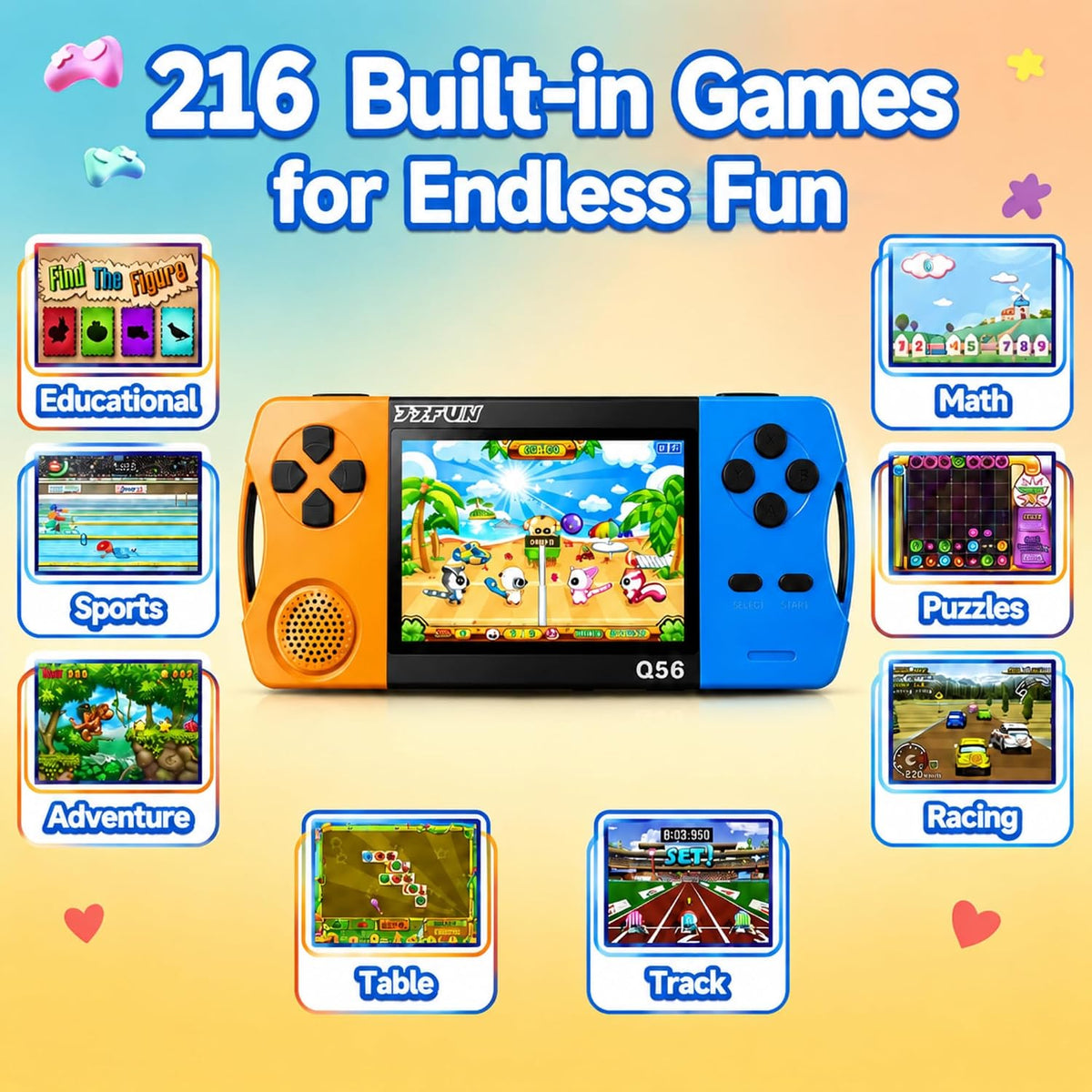 Juegos de mano de 16 bits para niños con pantalla grande IPS de 3.5...