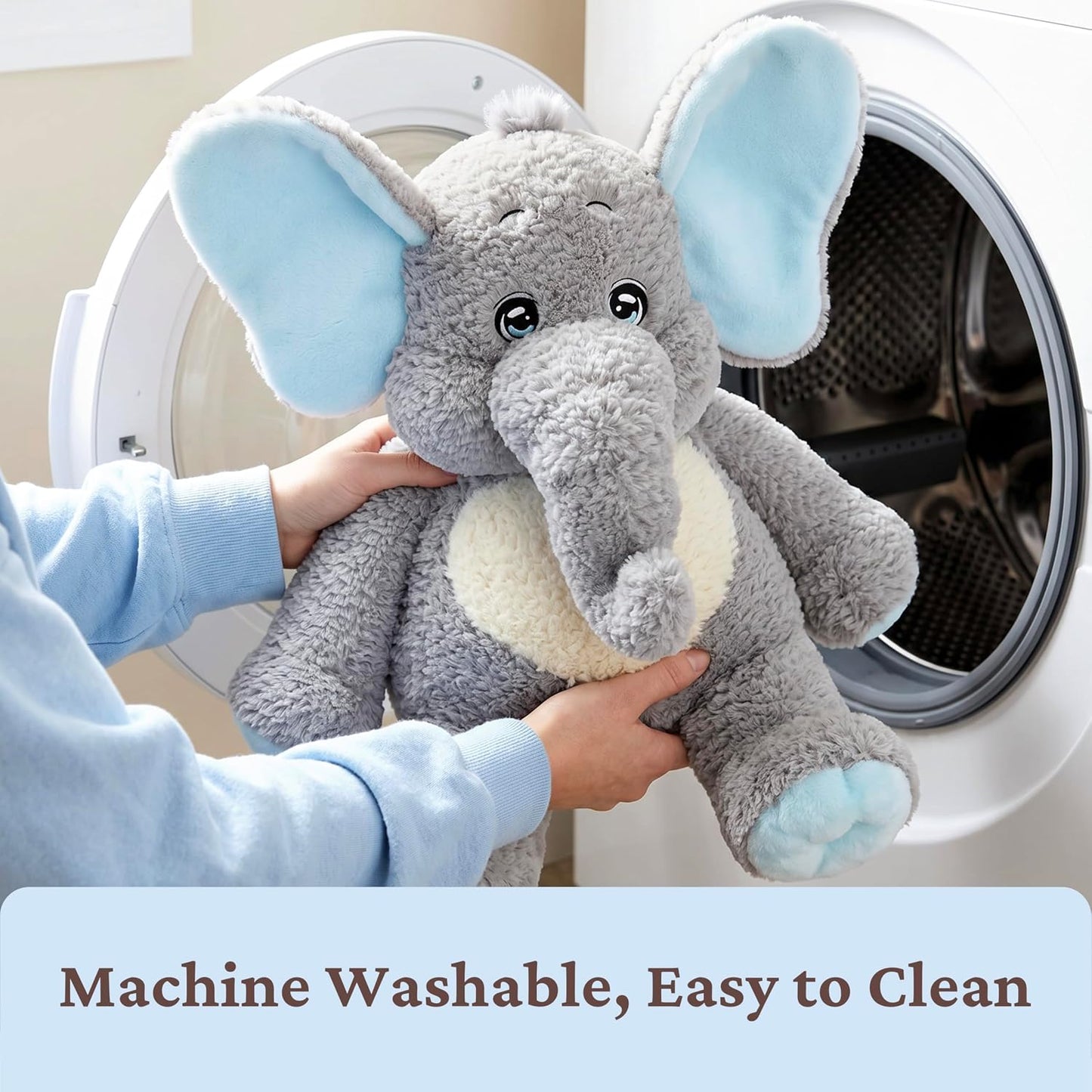 IKASA Juguete de peluche de elefante grande, 22.5 pulgadas, lindos...