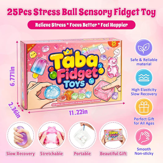 Juego de 25 juguetes esponjosos Taba, juego de caja de juguetes par...