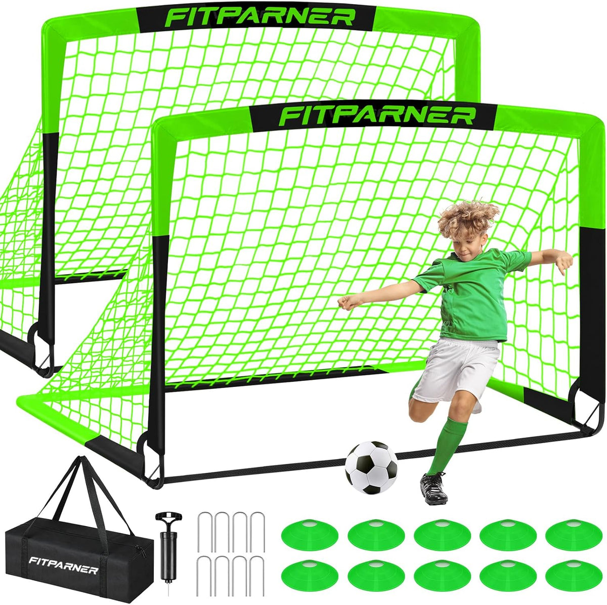 FITPARNER Arcos de Fútbol para Niños para Patio Trasero - Juego de...